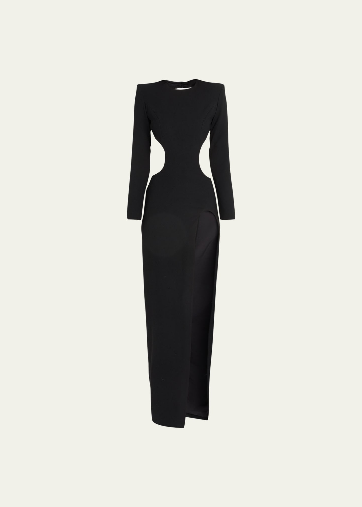 Monot Mônot Long Black Asymmetrical Dress In Black