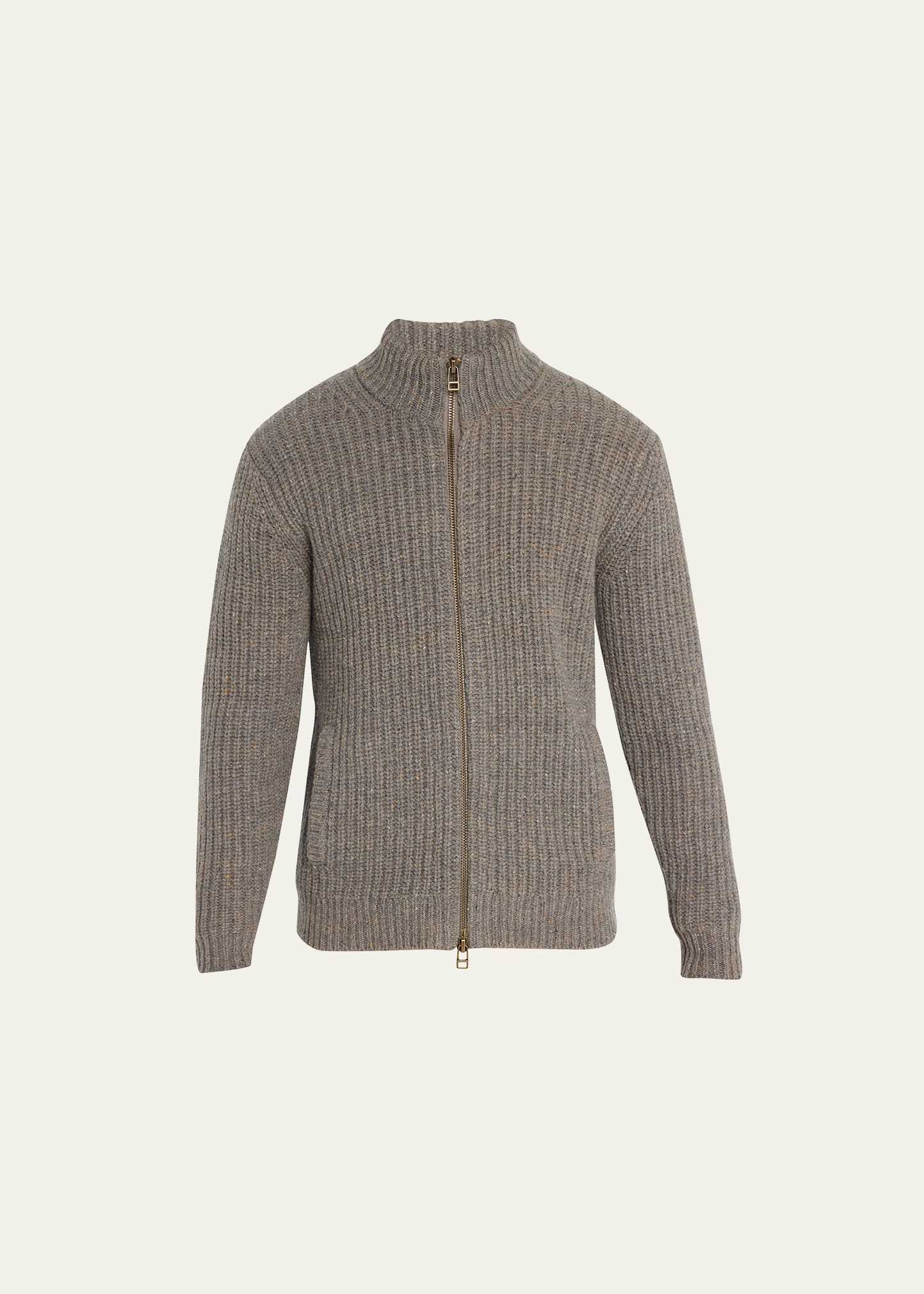 Men's Full-Zip Fisherman's Rib Sweater