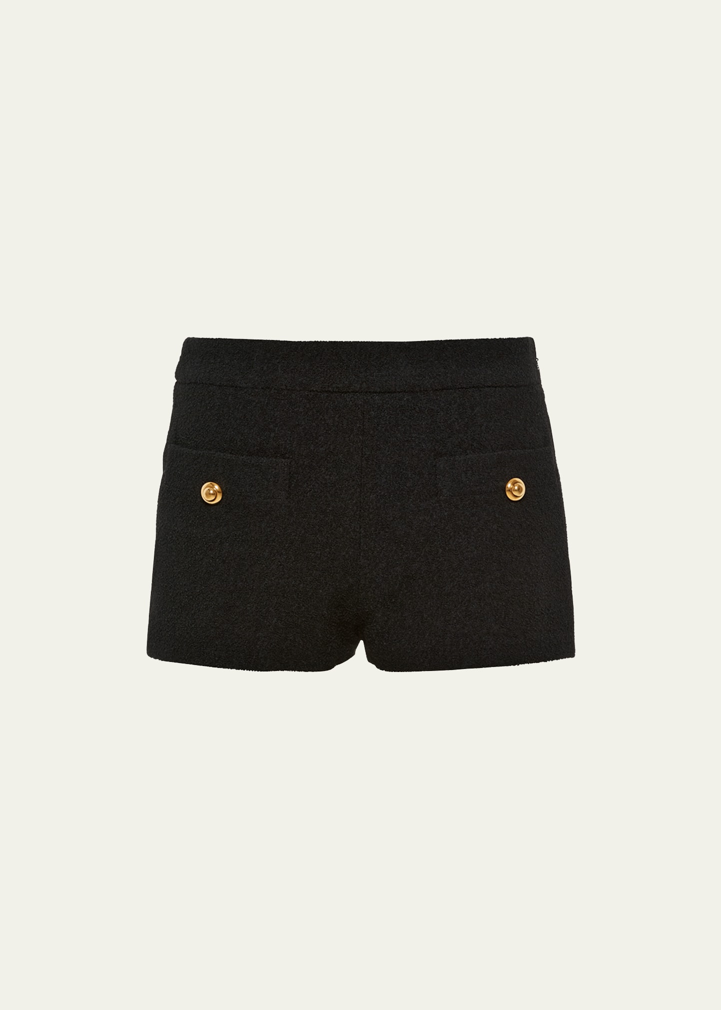 Shop Miu Miu Boucle Shorts In F0002 Nero