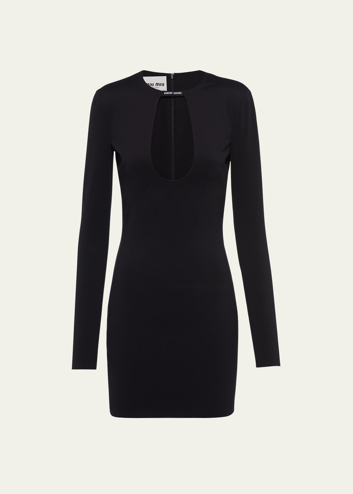 Miu Miu Stretch Jersey Mini-dress In Black