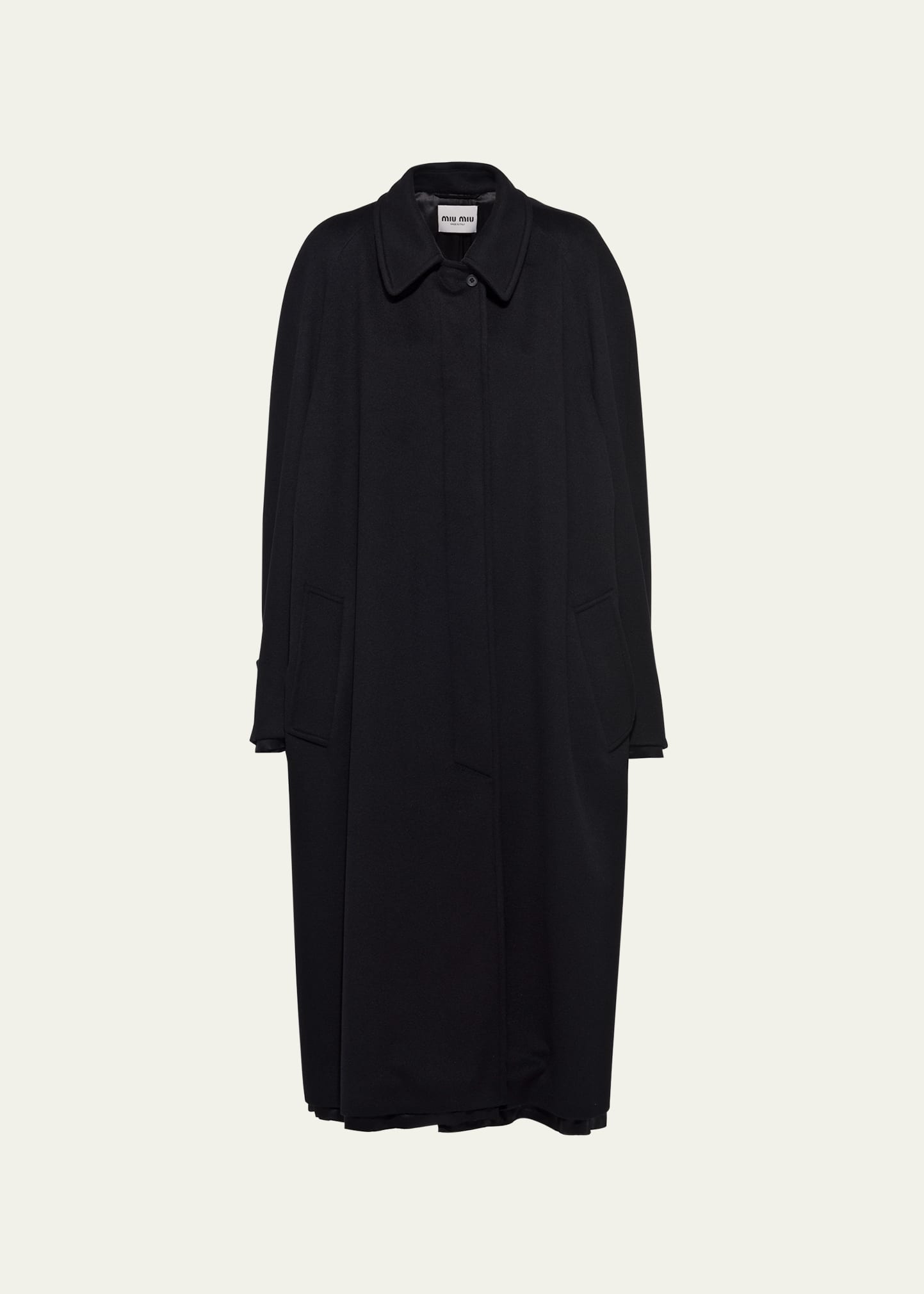 Miu Miu Single-breasted Velour Coat In F0002 Nero
