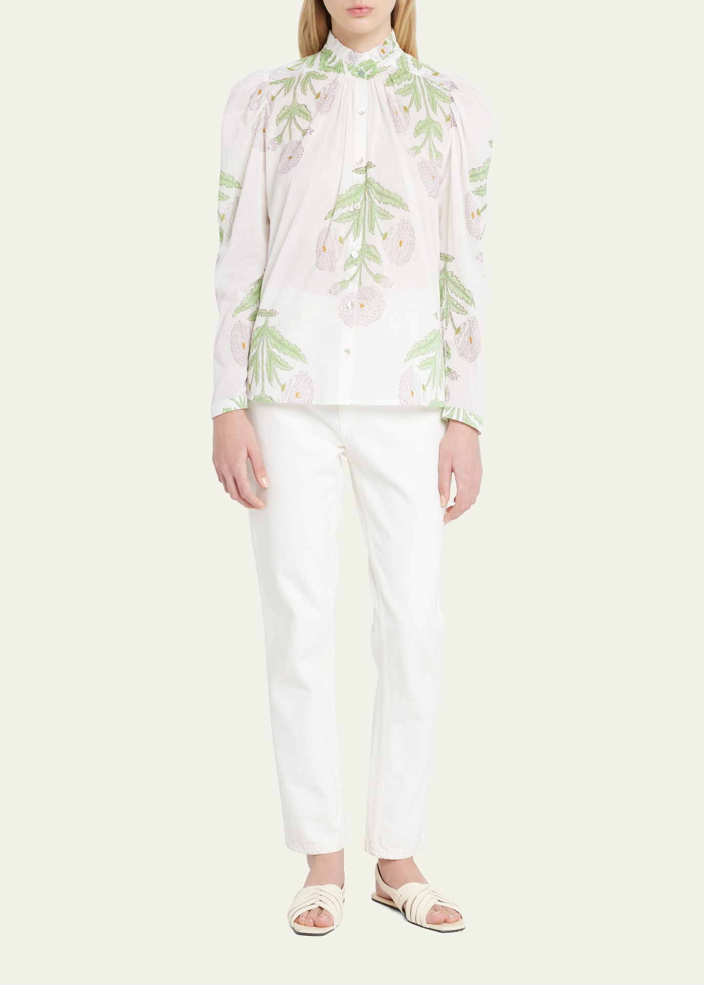 Alix Of Bohemia Annabel Printed Button-front Shirt In Iris
