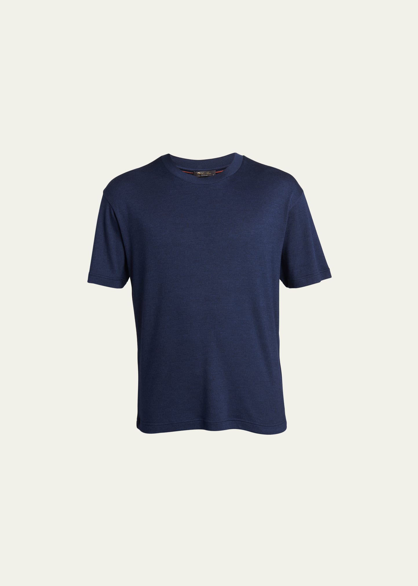 Loro Piana Men's Cashmere-silk Crewneck T-shirt In Ombre Blue