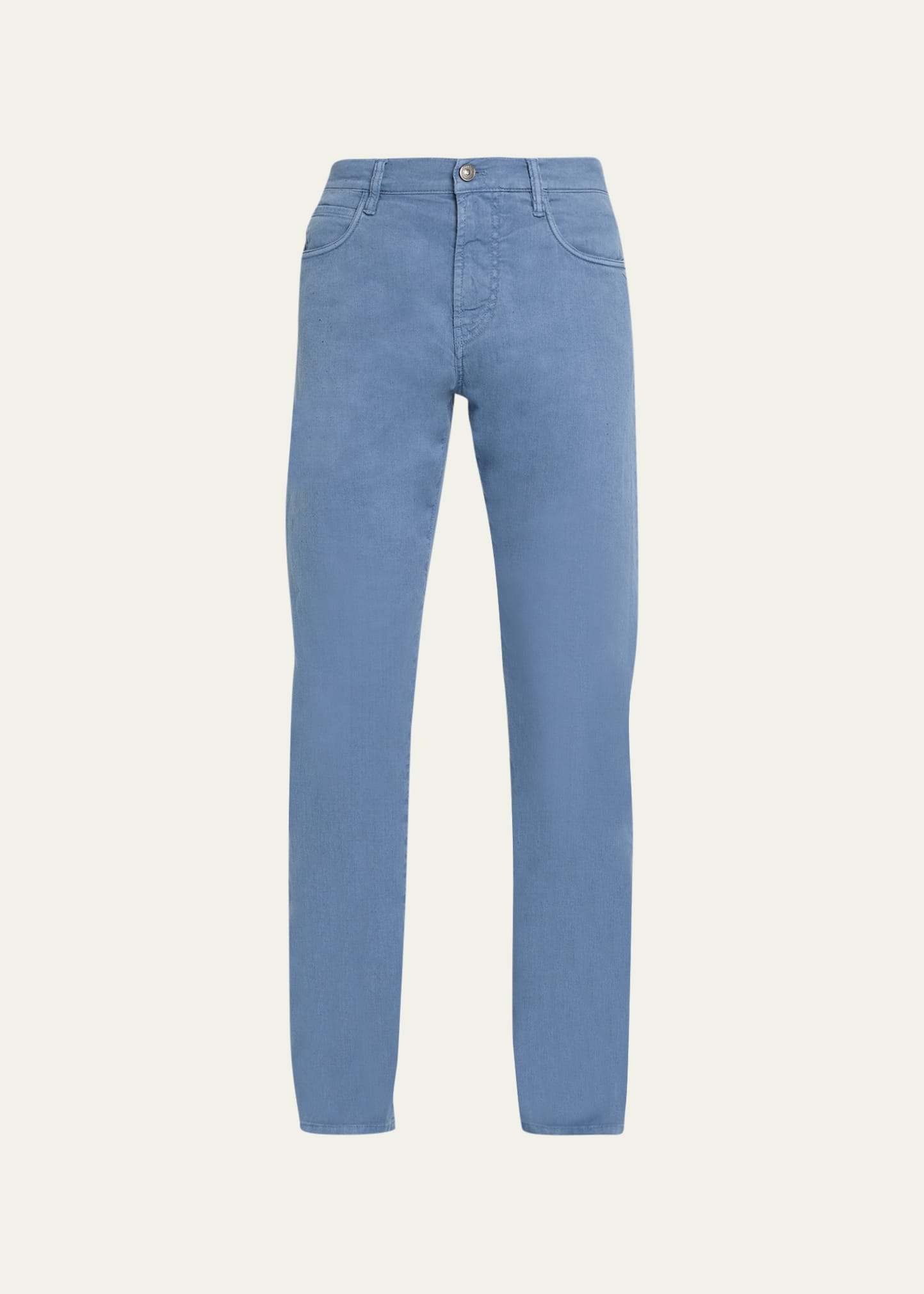 Loro Piana Men's Quarona Linen-cotton 5-pocket Pants In Scanda Blue