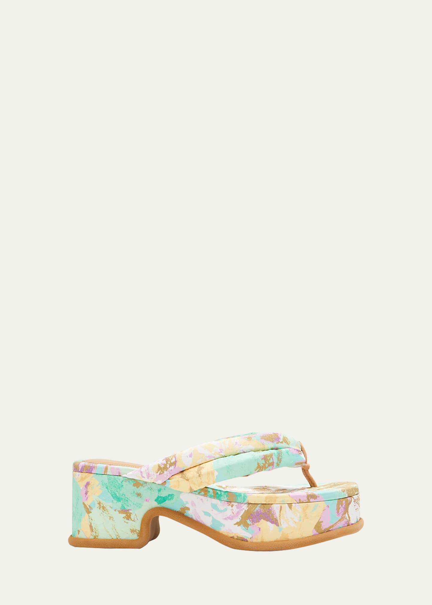 Dries Van Noten Multicolor Printed Platform Heeled Sandals In Desa