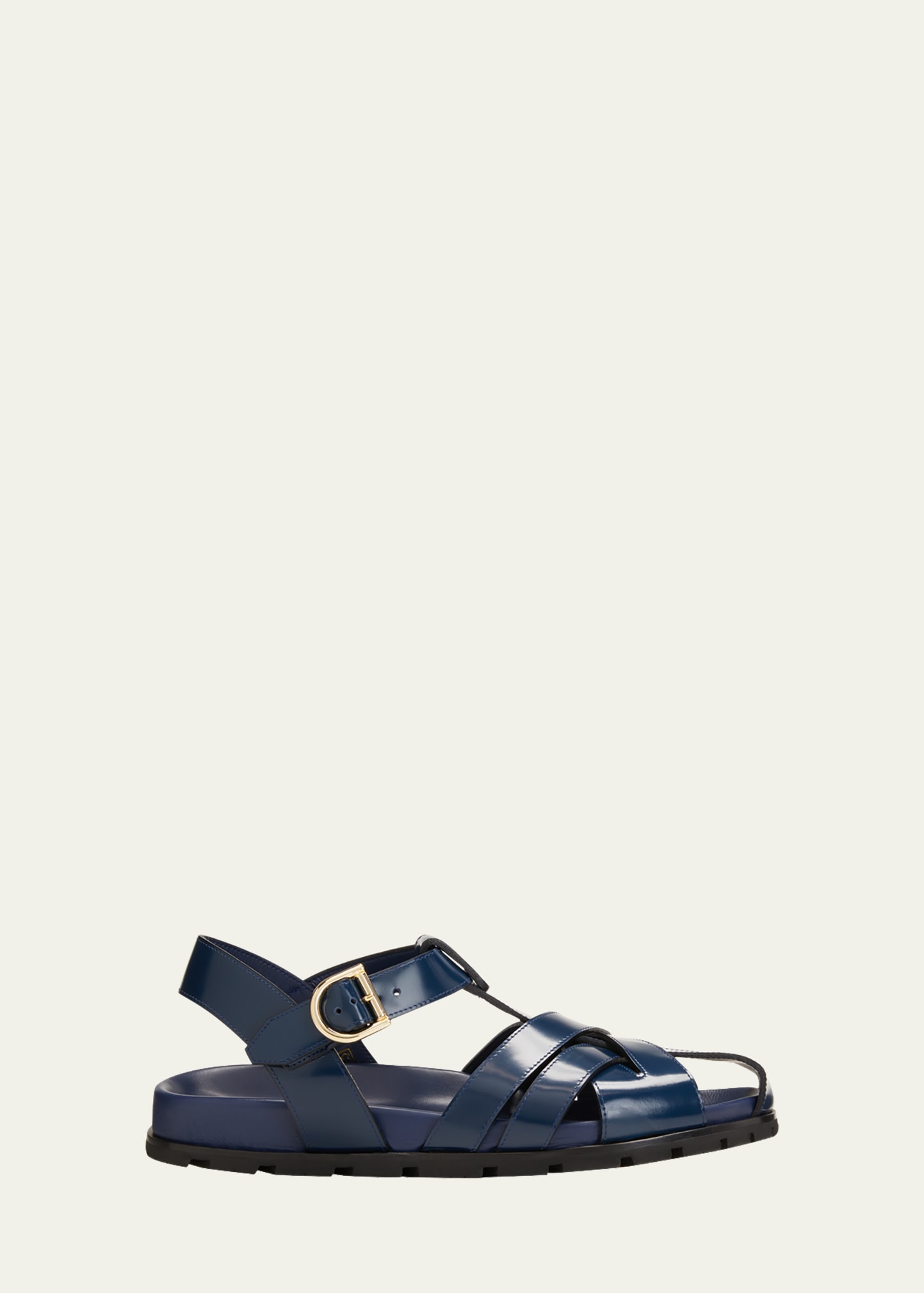 Dries Van Noten Woven Leather Fisherman Sandals In Blue