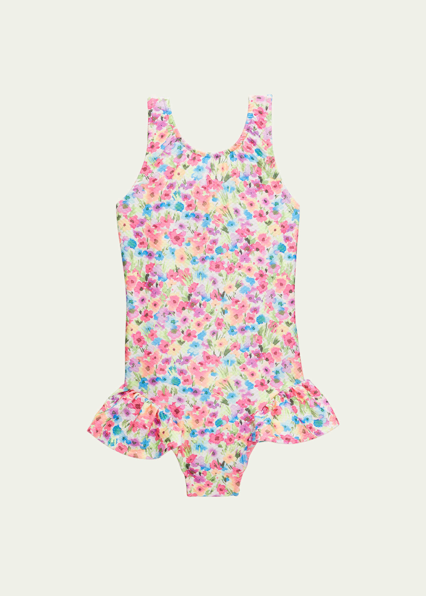 Florence Eiseman Girl's Floral-Print Ruffle Swimsuit, Size 2-6X