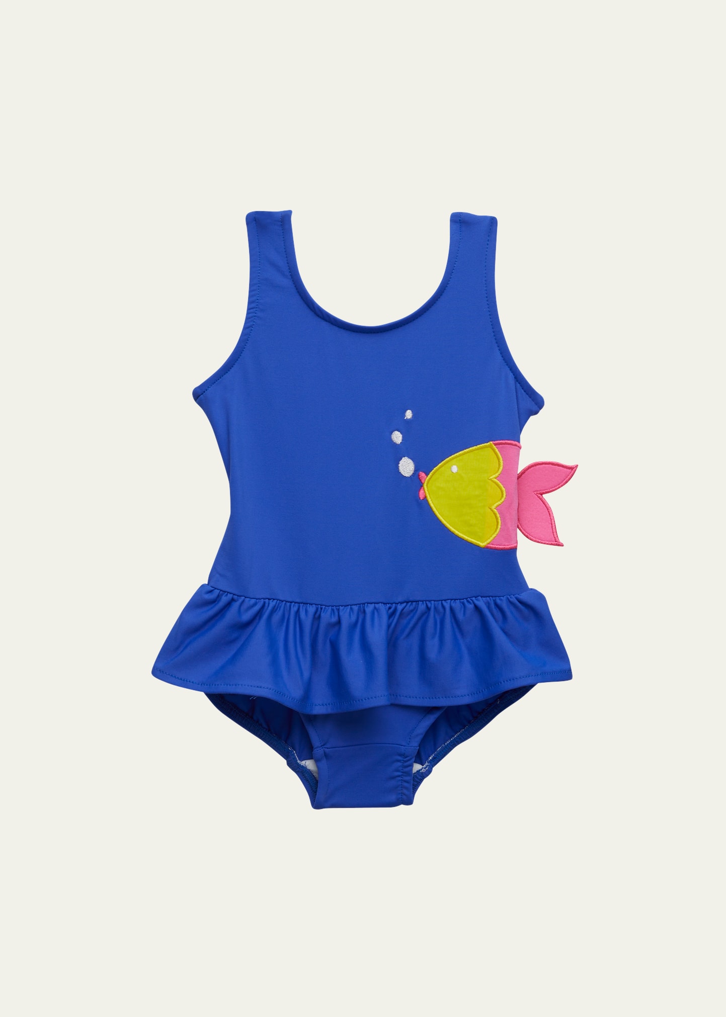 Florence Eiseman Kids' Girl's Swimsuit W/ Fish Applique In Royal