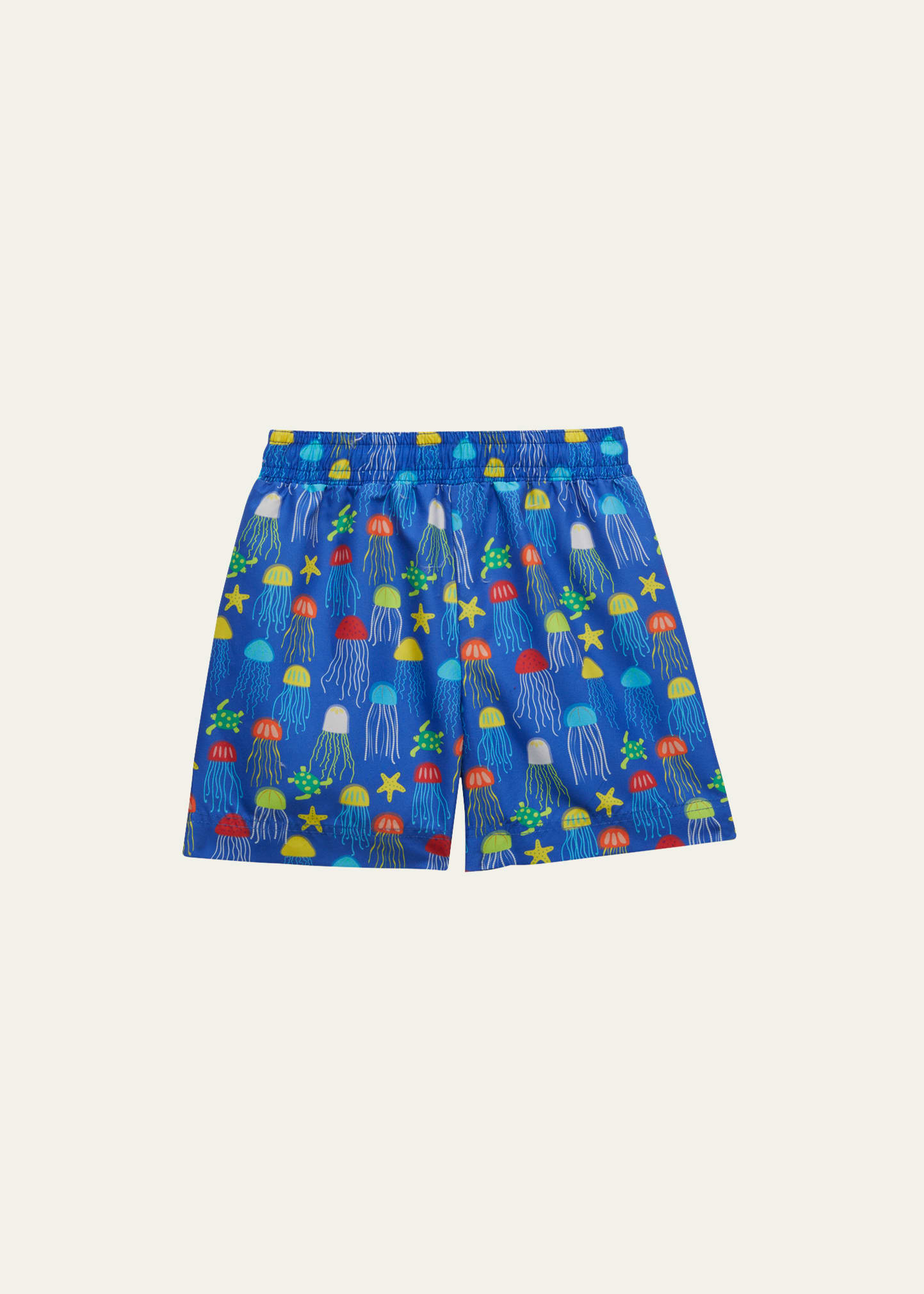 Florence Eiseman Kids' Boy's Jellyfish- Print Swim Trunks In Royal/mlti