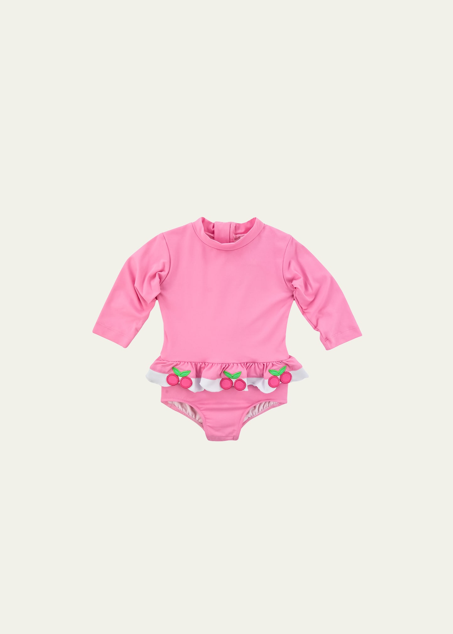 Florence Eiseman Kids' Girl's Embroidered Cherries Rashguard In Pink