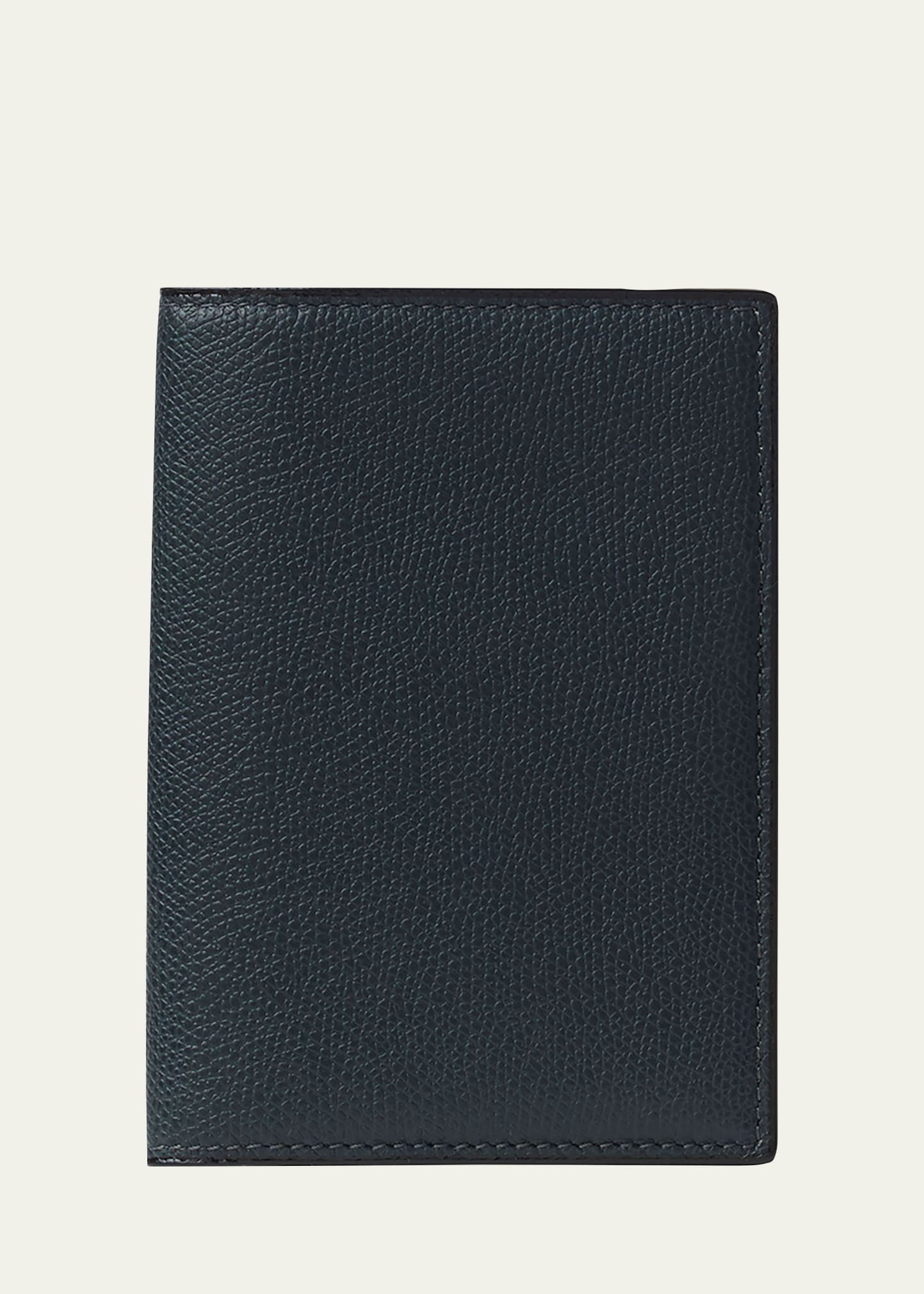 Valextra Men's Leather Passport Holder In Black