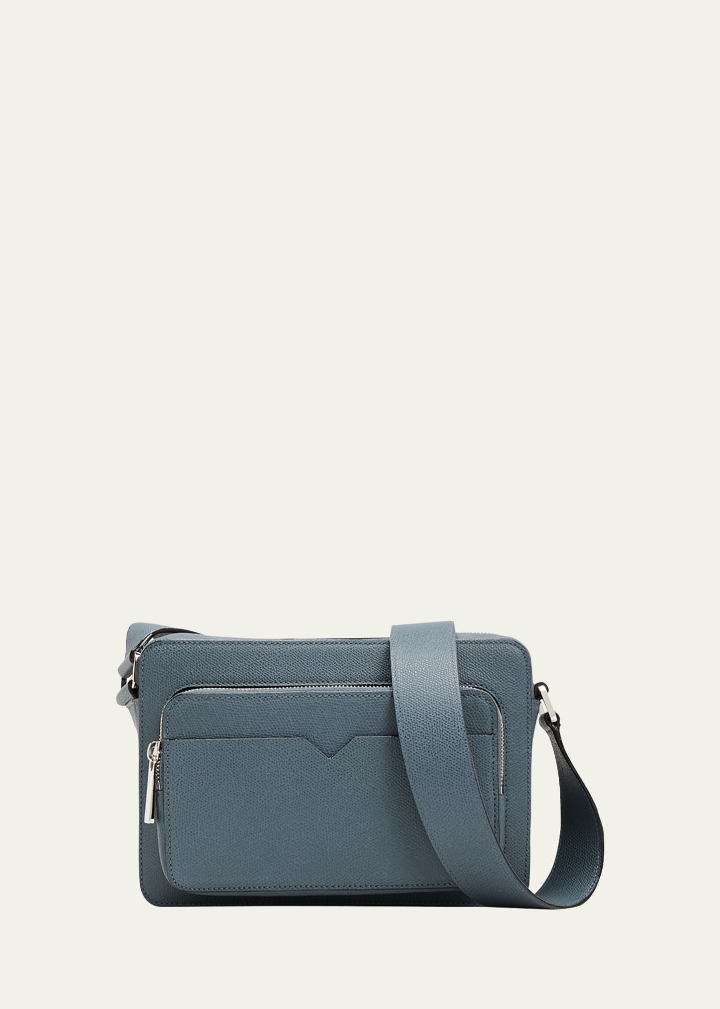 Valextra Leather Bumbag In Blue