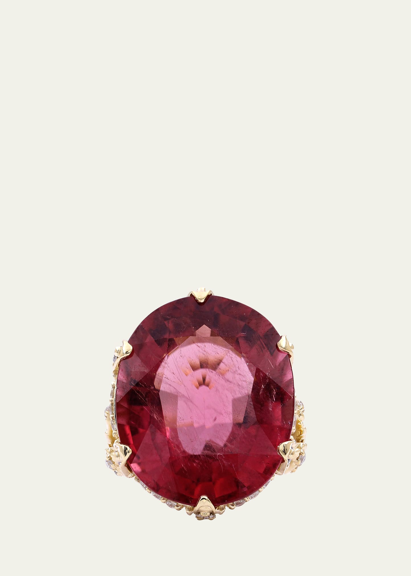 Stephen Dweck Rubellite Tourmaline And Diamond Ring In 18k Gold In Pink