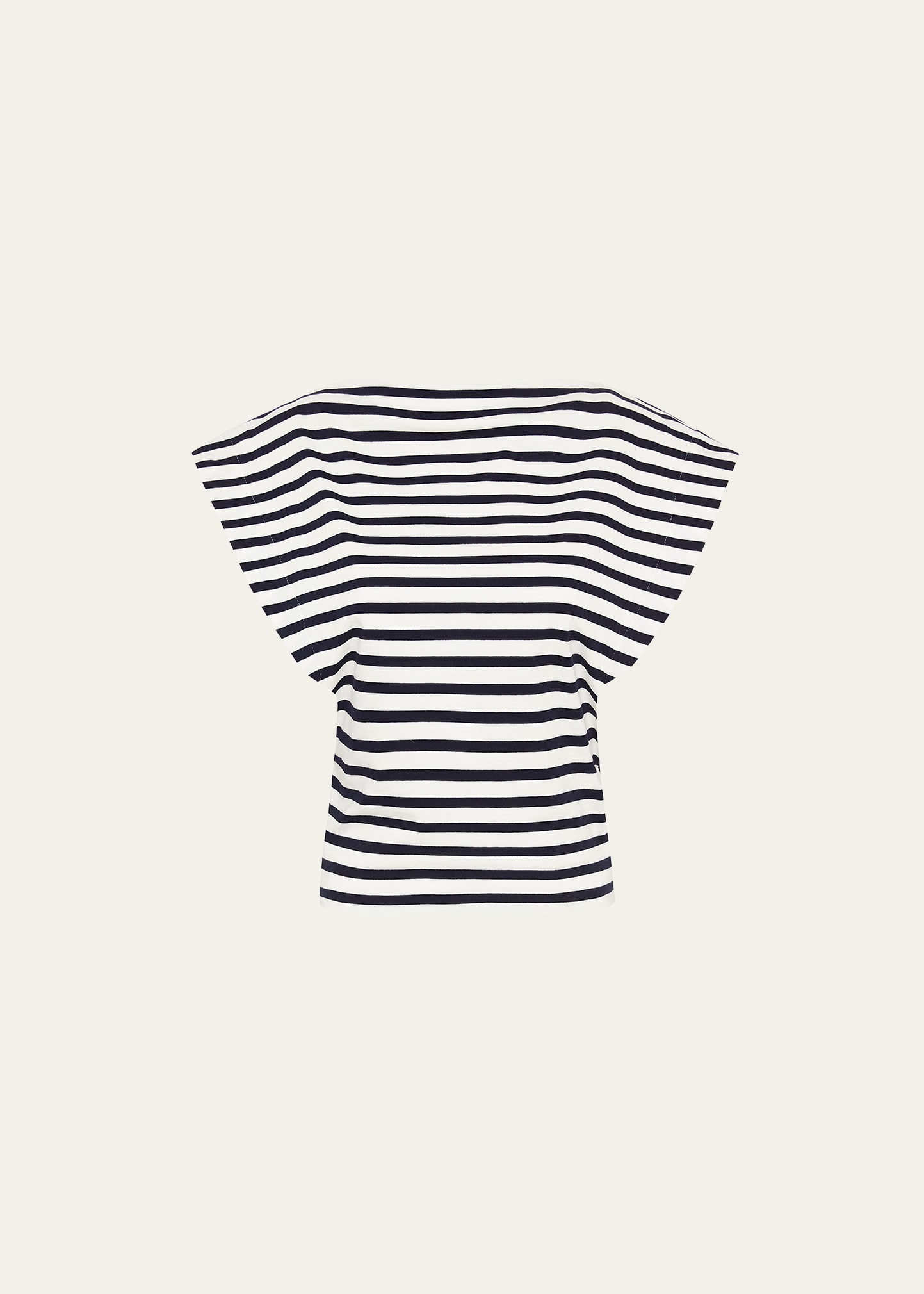 Shop Matteau Striped Boat-neck Tee In Navy/white