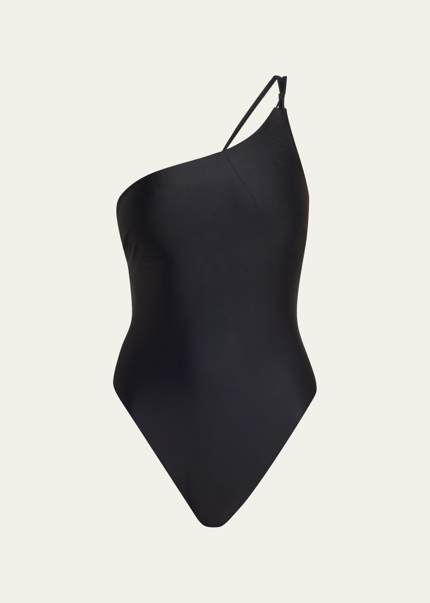 Matteau Asymmetric Double-strap Maillot Swimsuit In Black