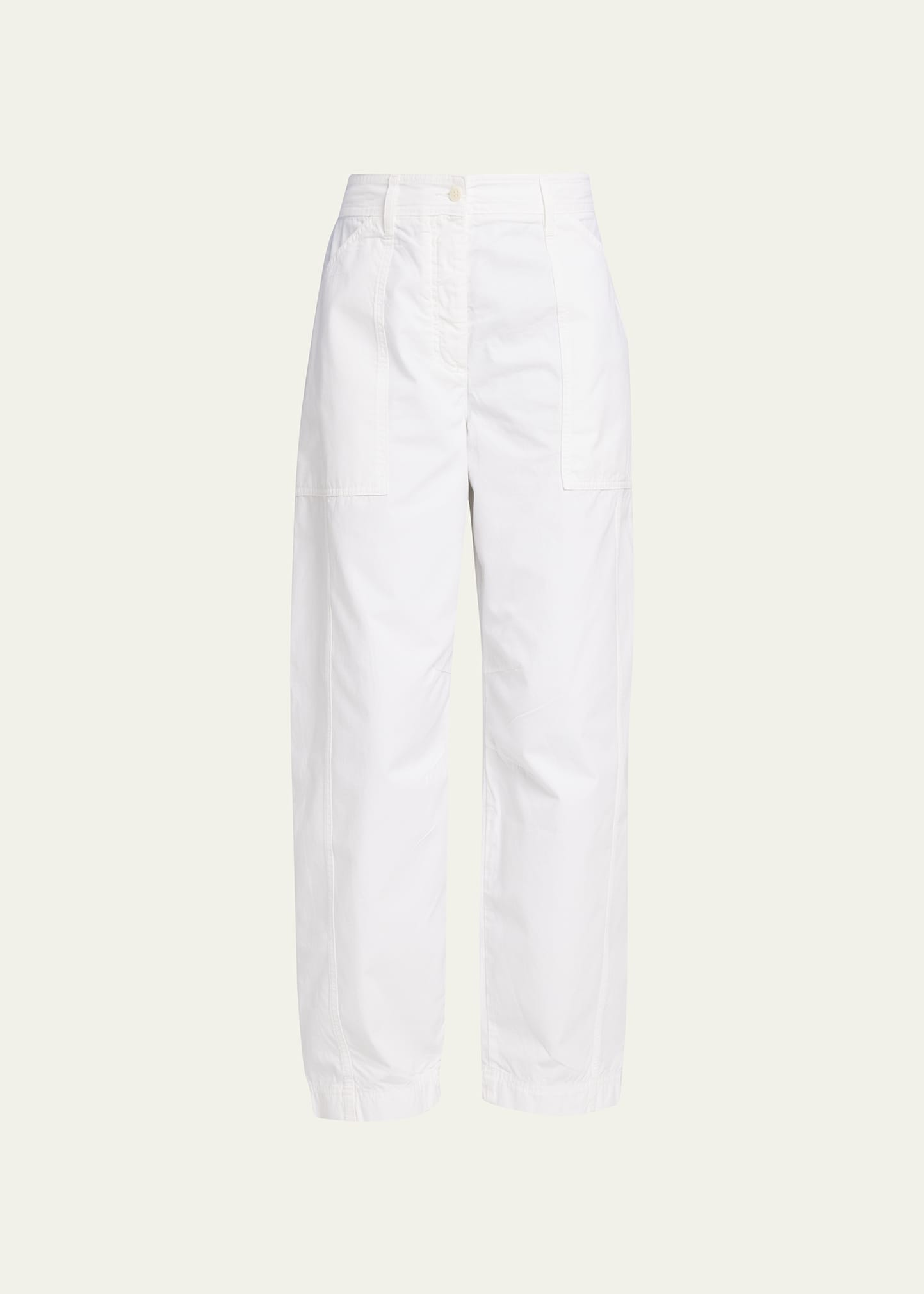 Matteau + Net Sustain Organic Cotton-blend Twill Straight-leg Pants In White