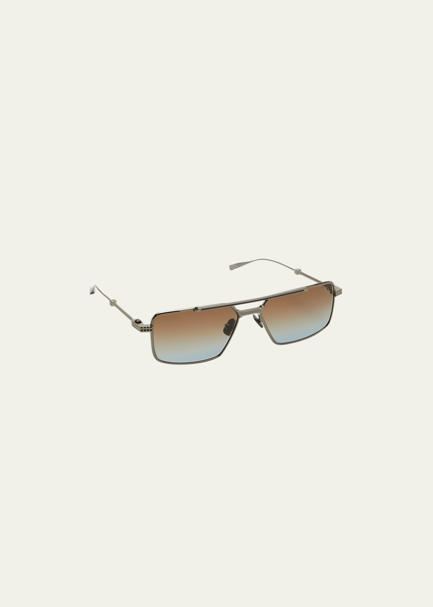 V Sei Aviator Sunglasses in Brown - Valentino