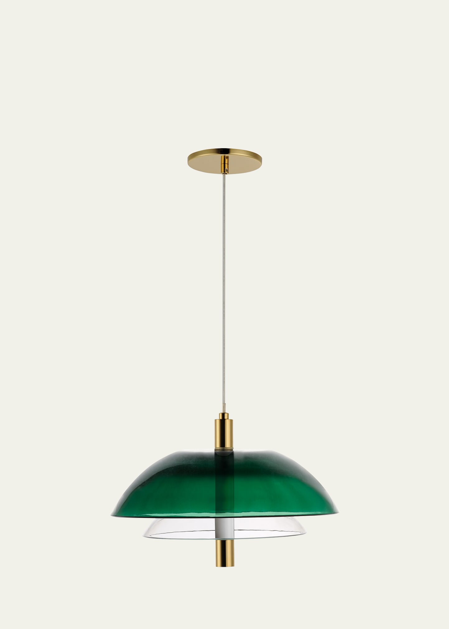 Studio M Nina Magon Design From  Arya Single Pendant - Emerald Green Clear Gold
