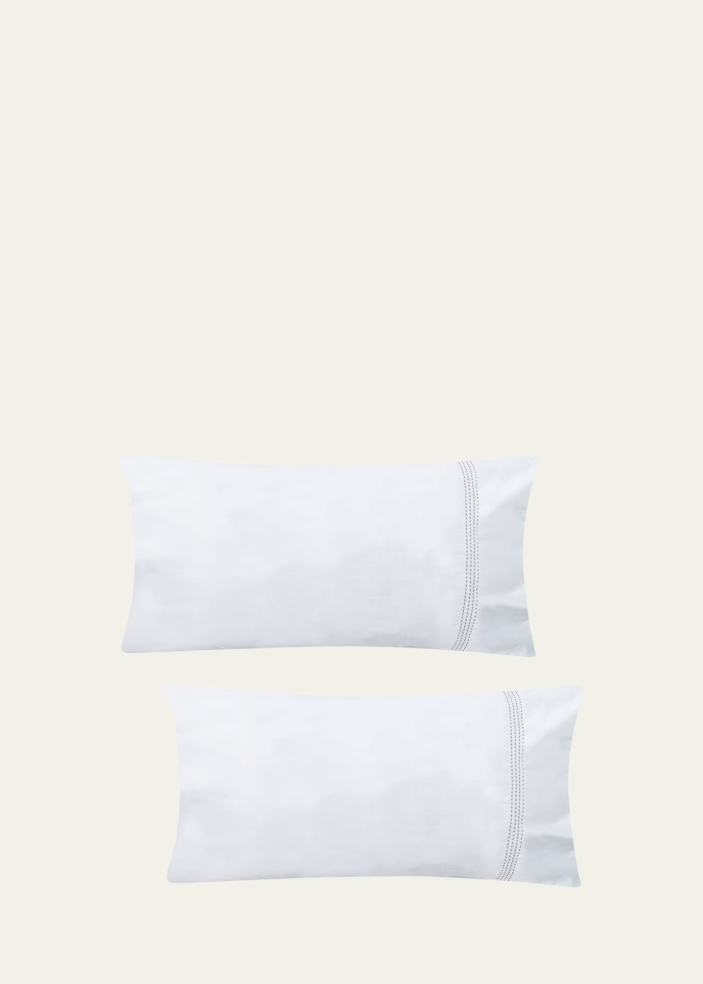 The Lino Essential Embroidered King Pillowcase, Set Of 2 In Navy