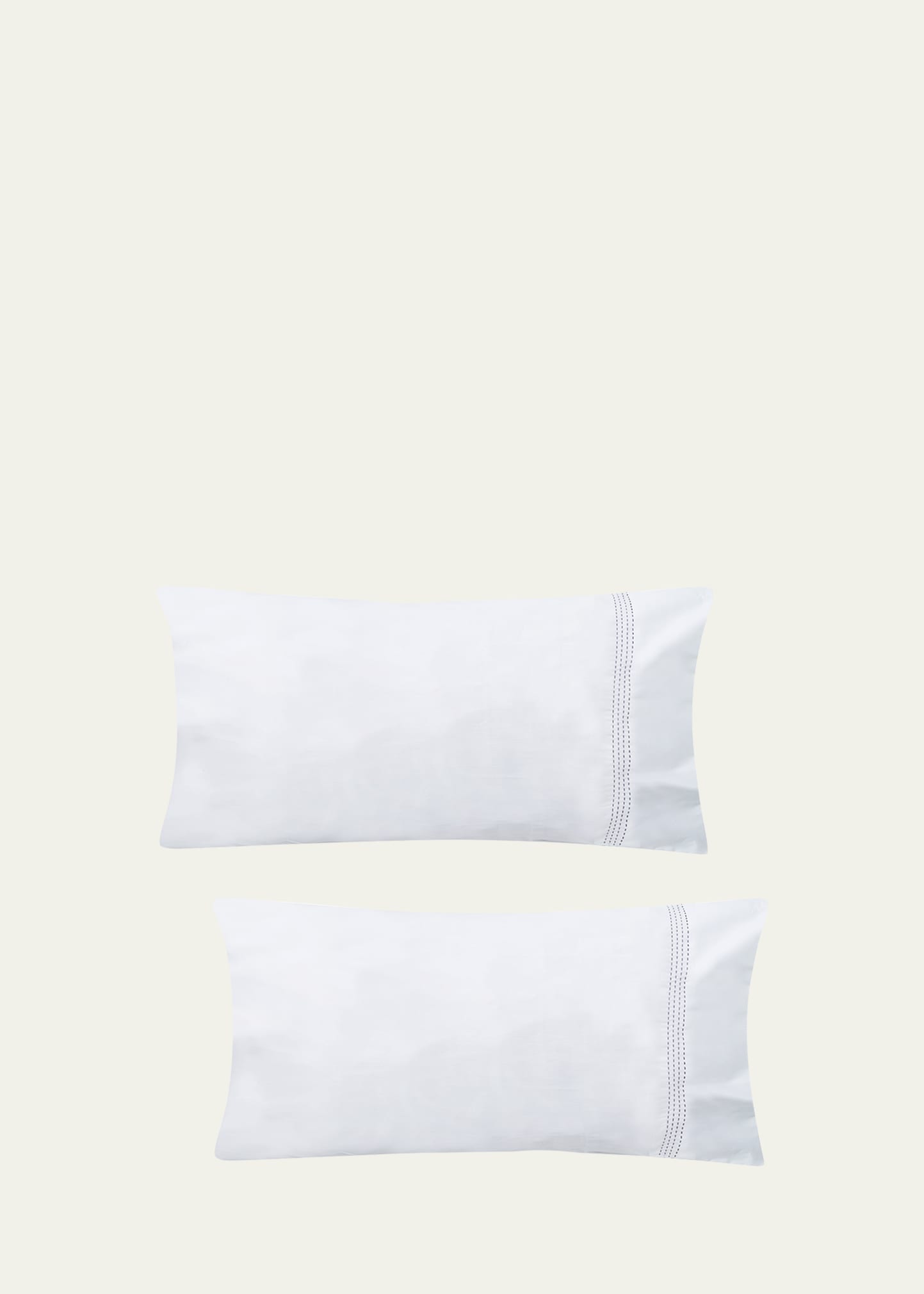 The Lino Essential Embroidered Standard Pillowcases, Set Of 2 In Red
