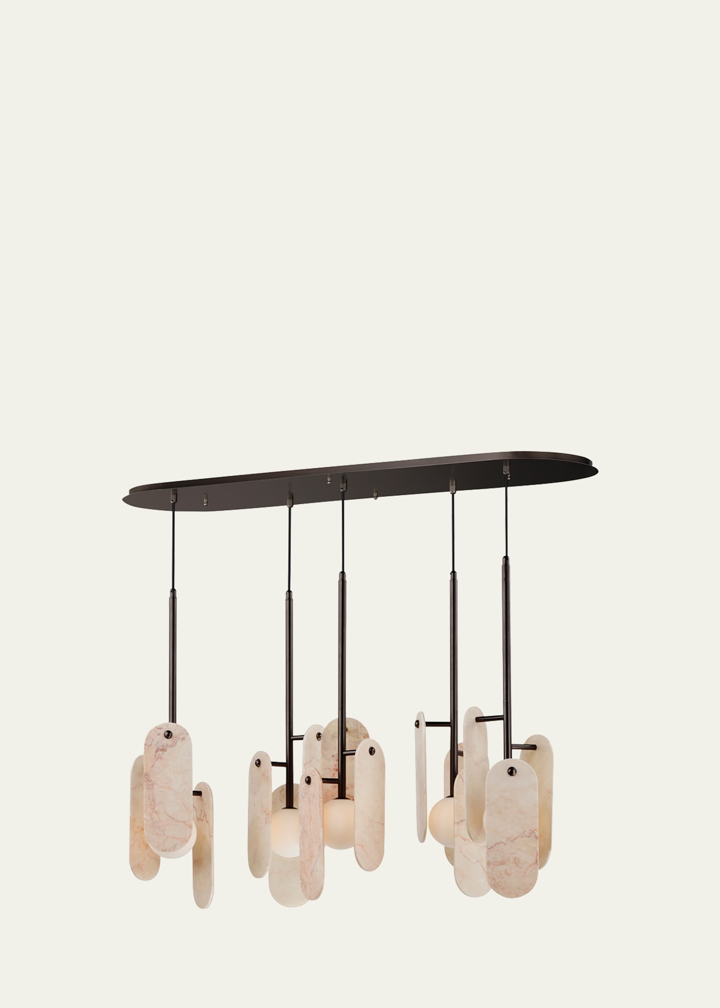 Studio M X Nina Magon Megalith 5-light Rose Jade Onyx Pendant Light