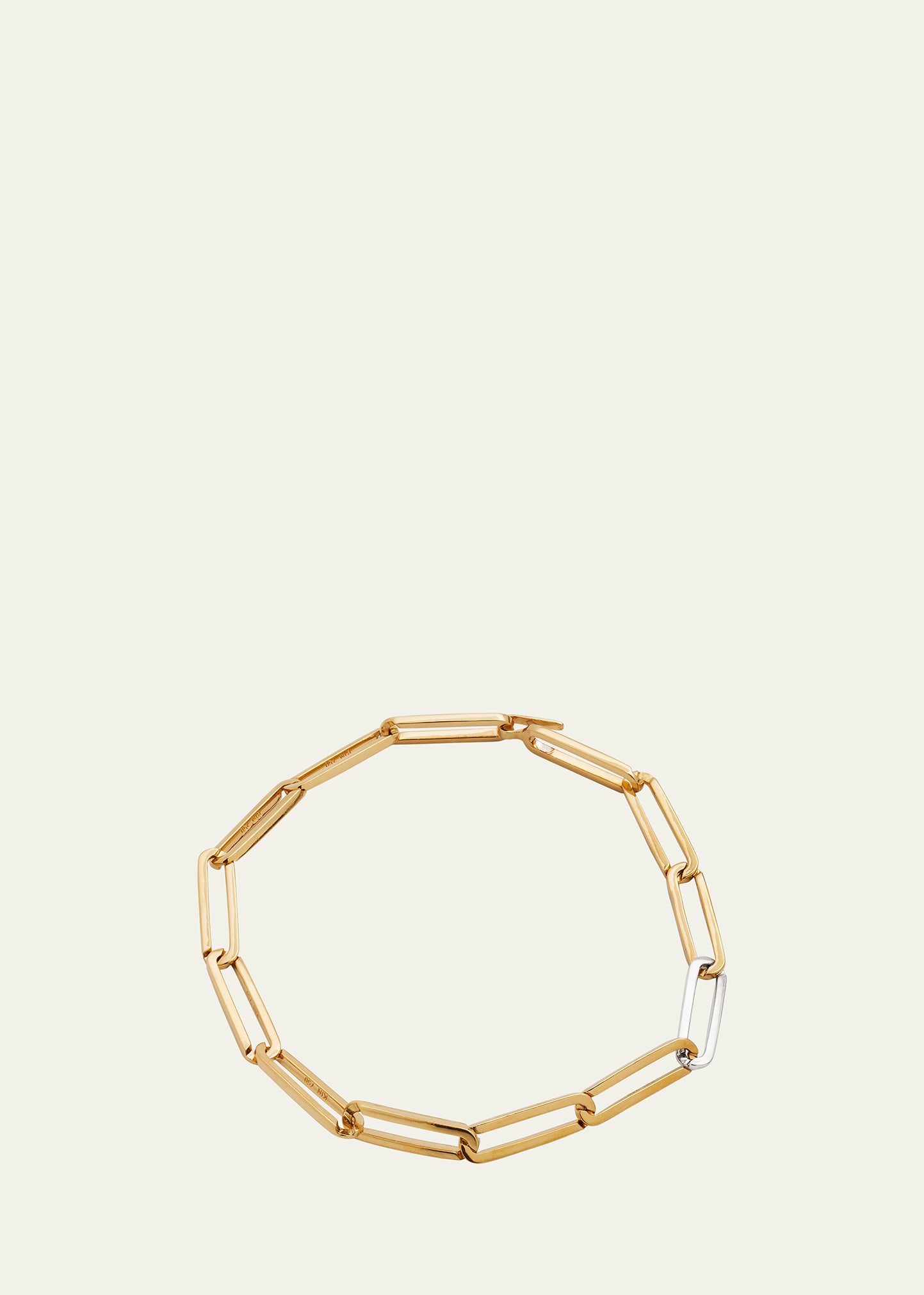 Men's 18K Yellow Gold Inhaling Him Chain Bracelet, L