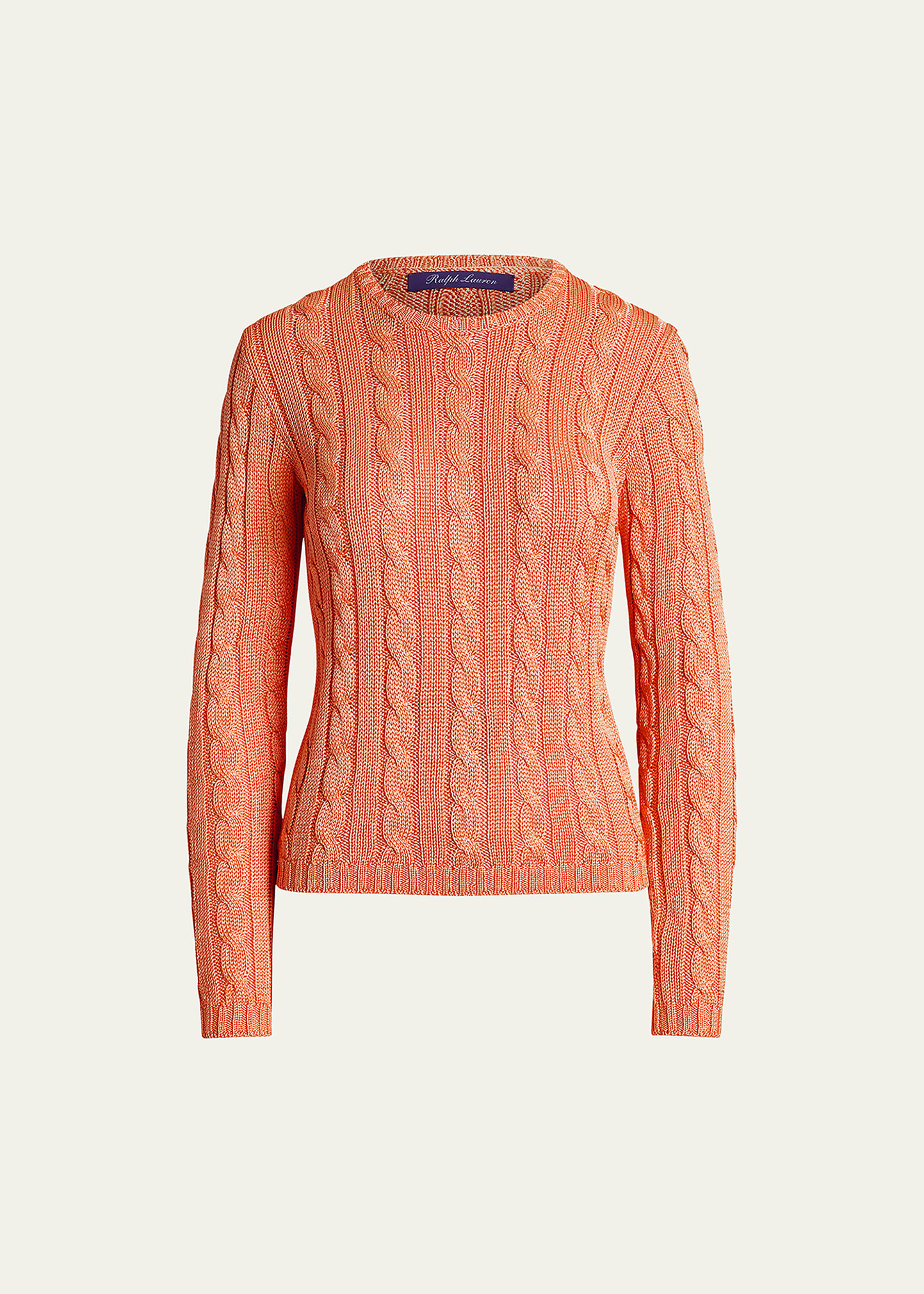 Cable Silk Sweater, Orange