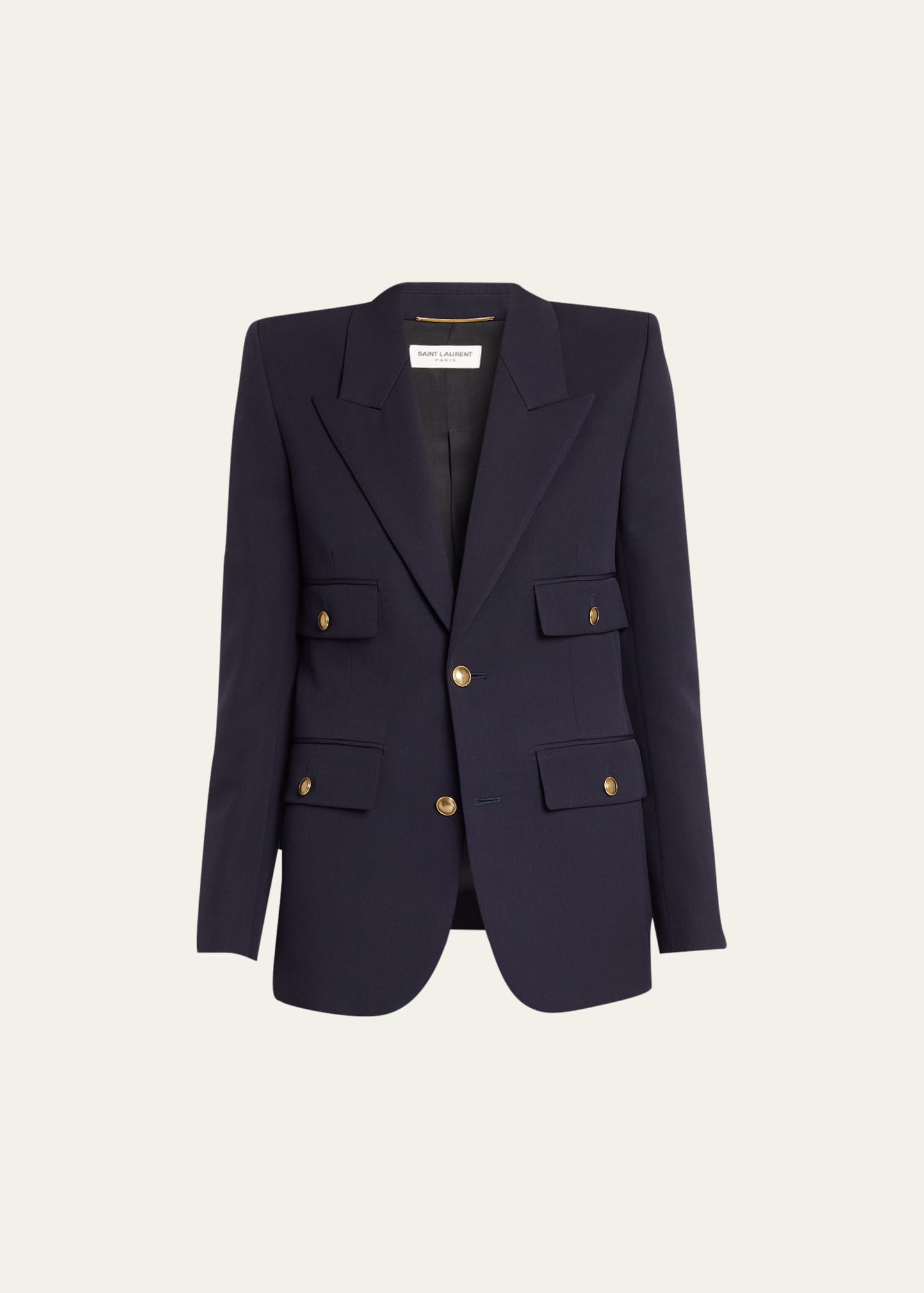 Shop Saint Laurent 4-pocket Blazer Jacket In Marine