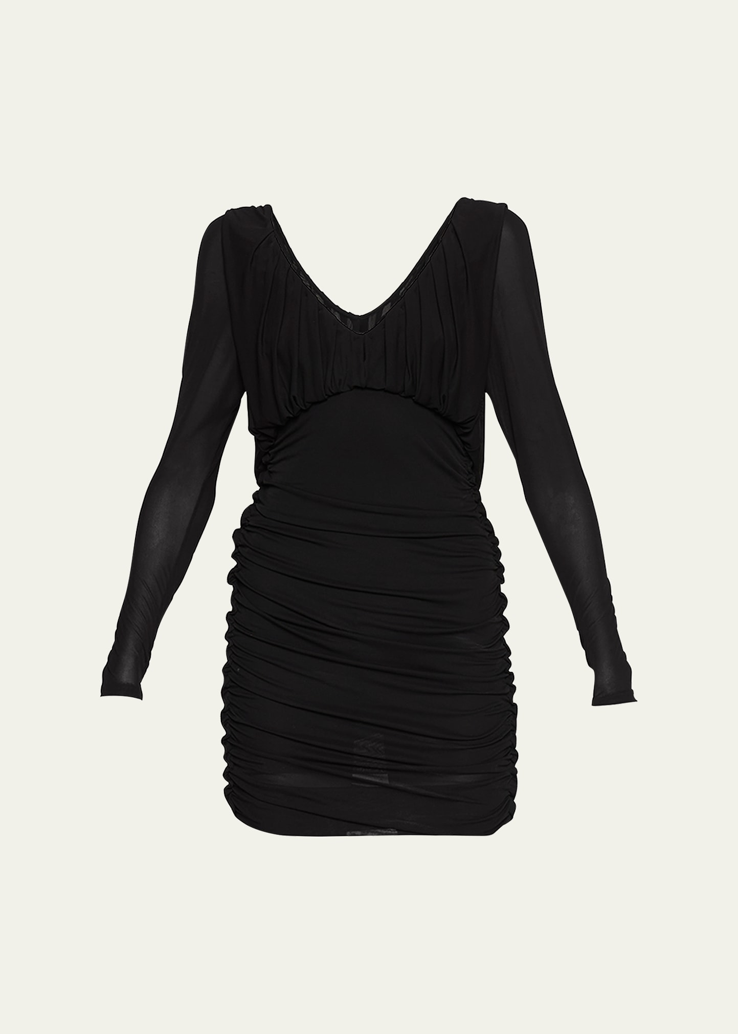 Saint Laurent Cupro Mini Dress In Nero