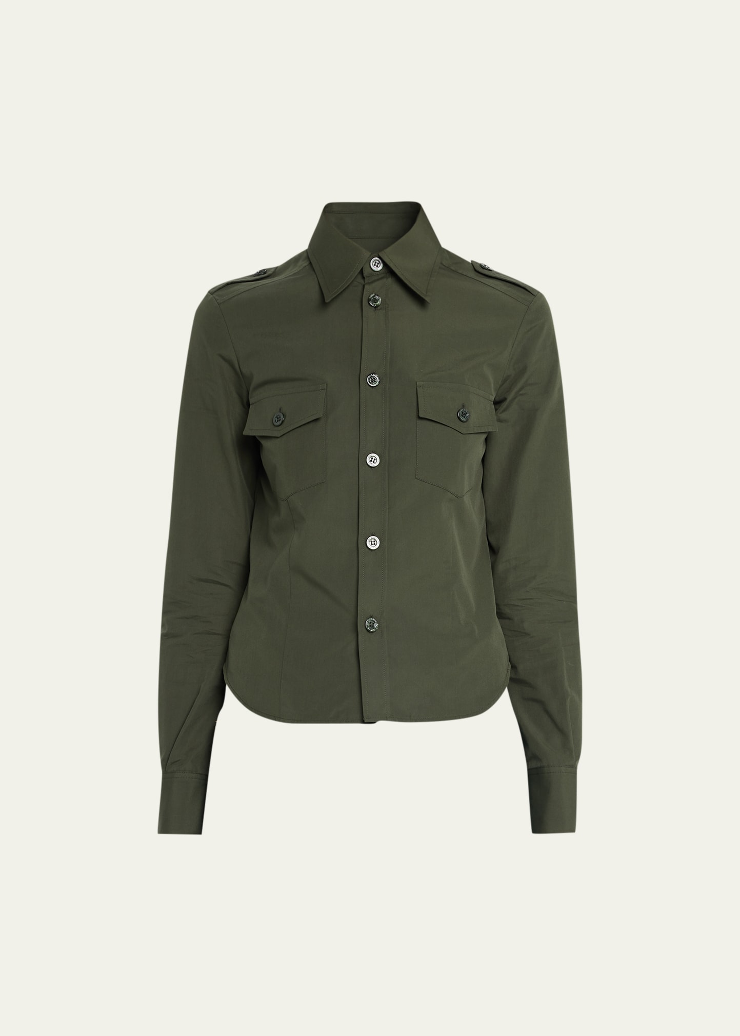 Shop Saint Laurent Chemise Militaire Vi Button-front Shirt In Kaki