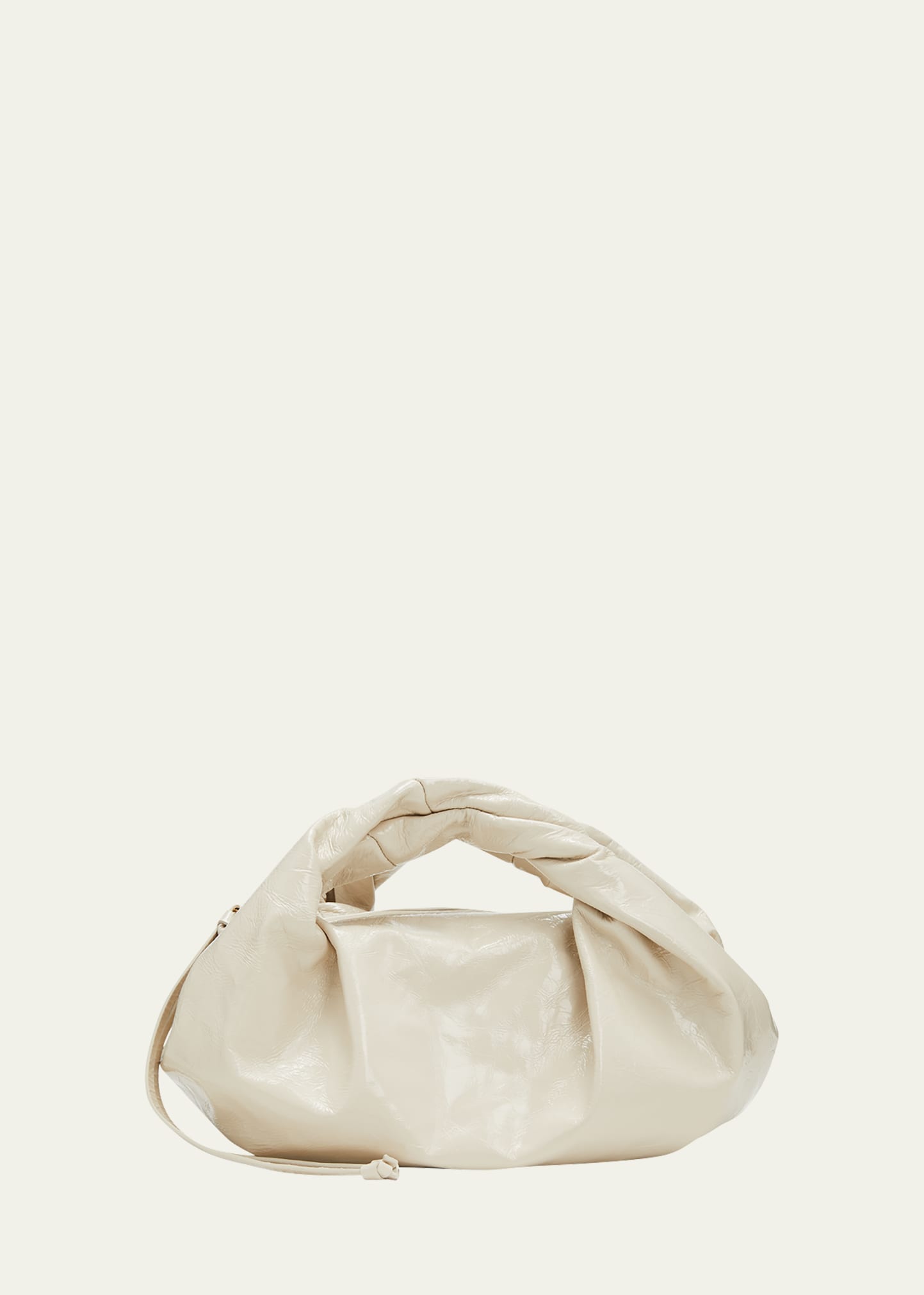 Small Twisted Patent Top-Handle Bag