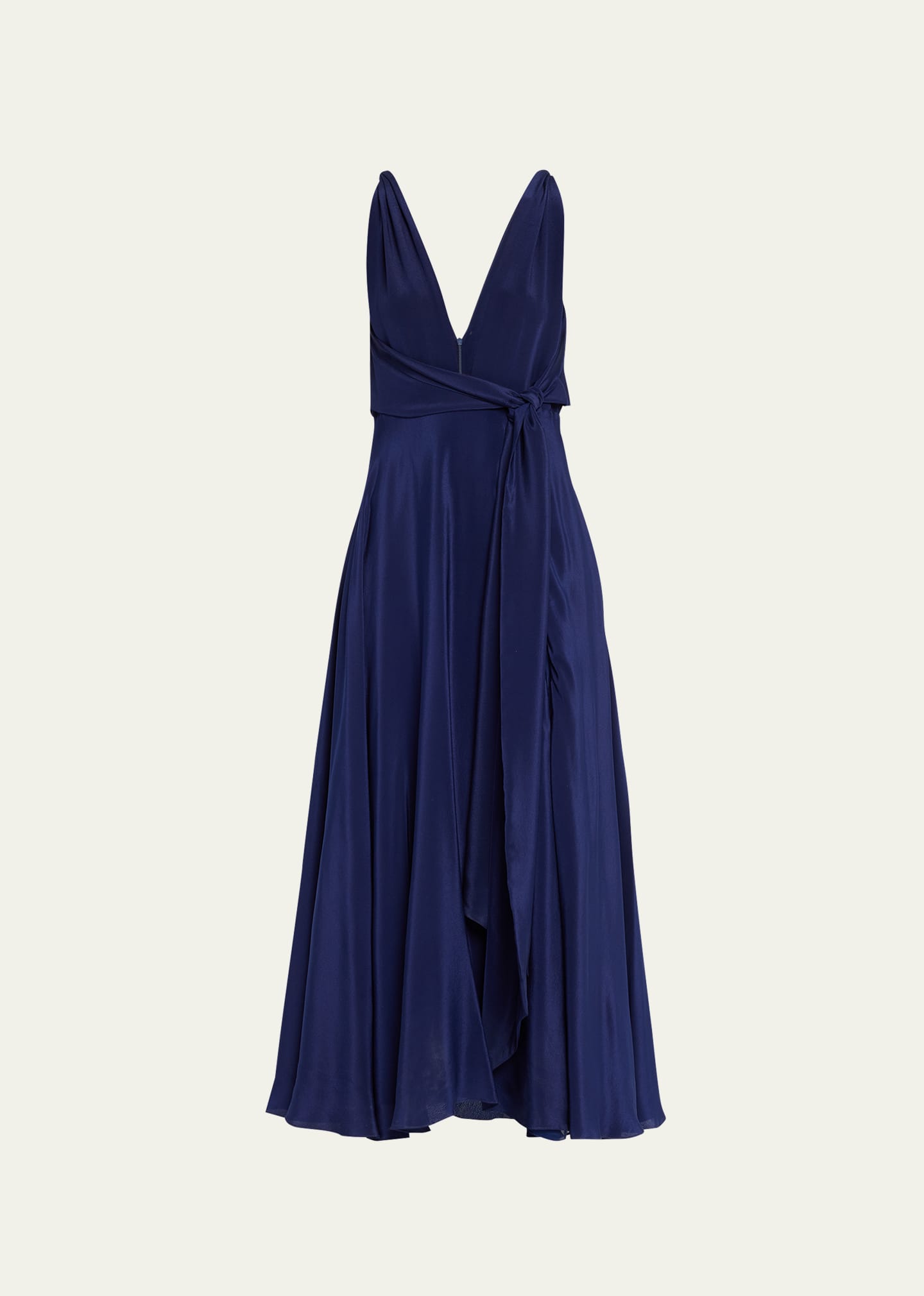 Azeeza Cirrus Sleeveless Silk Midi Dress In Navy