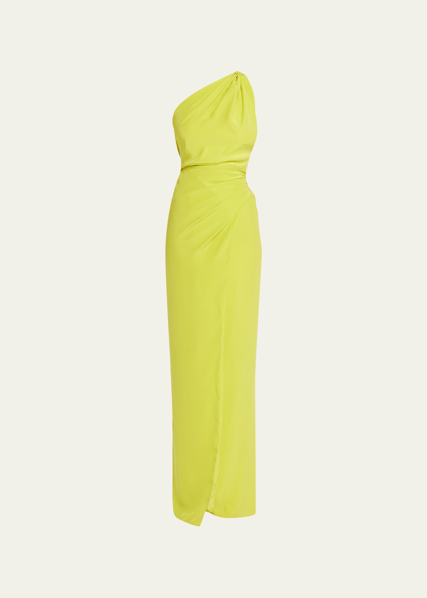 Azeeza Emma One-shoulder Silk Maxi Dress In Sun