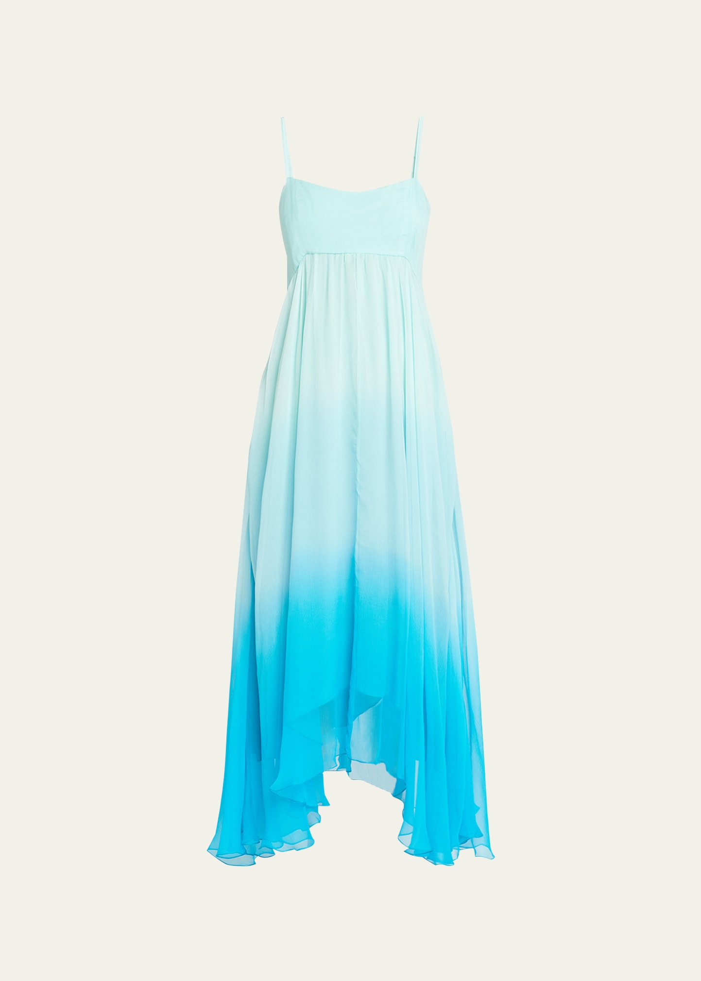 Azeeza Rachel Dip Dye Silk Midi Empire Dress