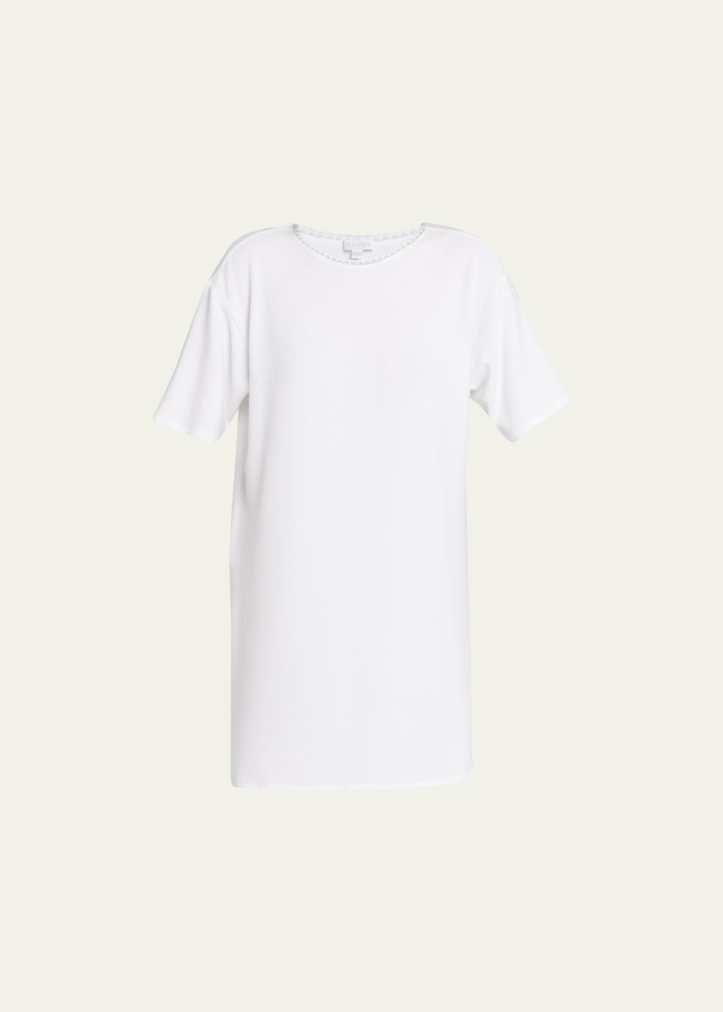 Andine Everleigh Short-Sleeve Lace-Trim Sleepshirt