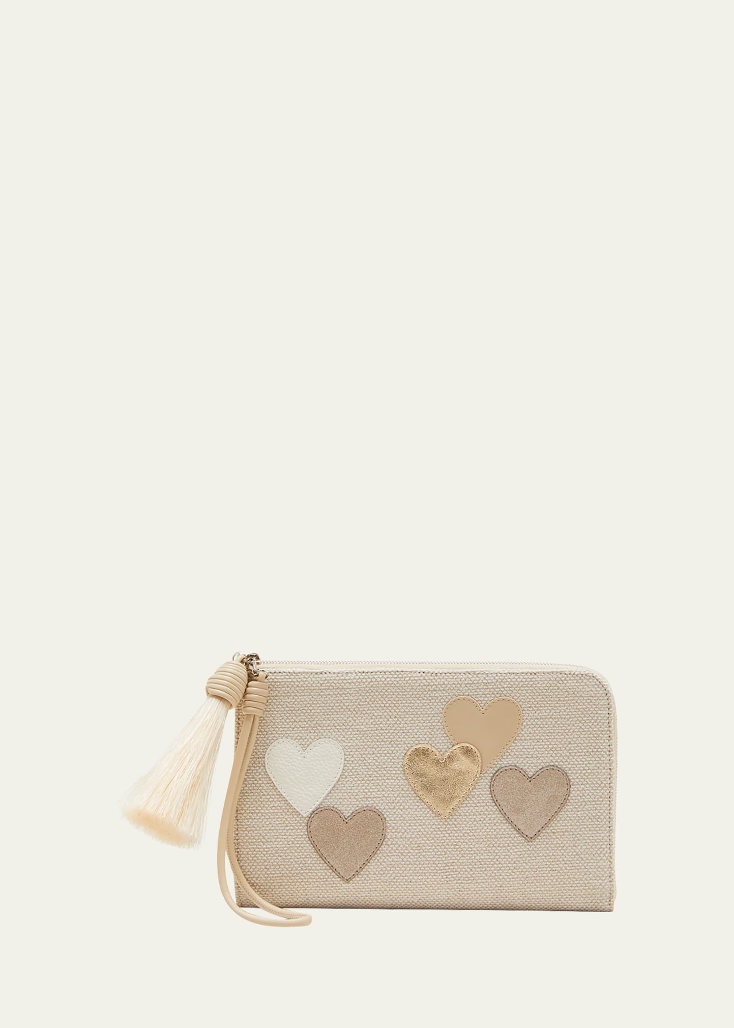 Alexa Heart Canvas Pouch Clutch Bag