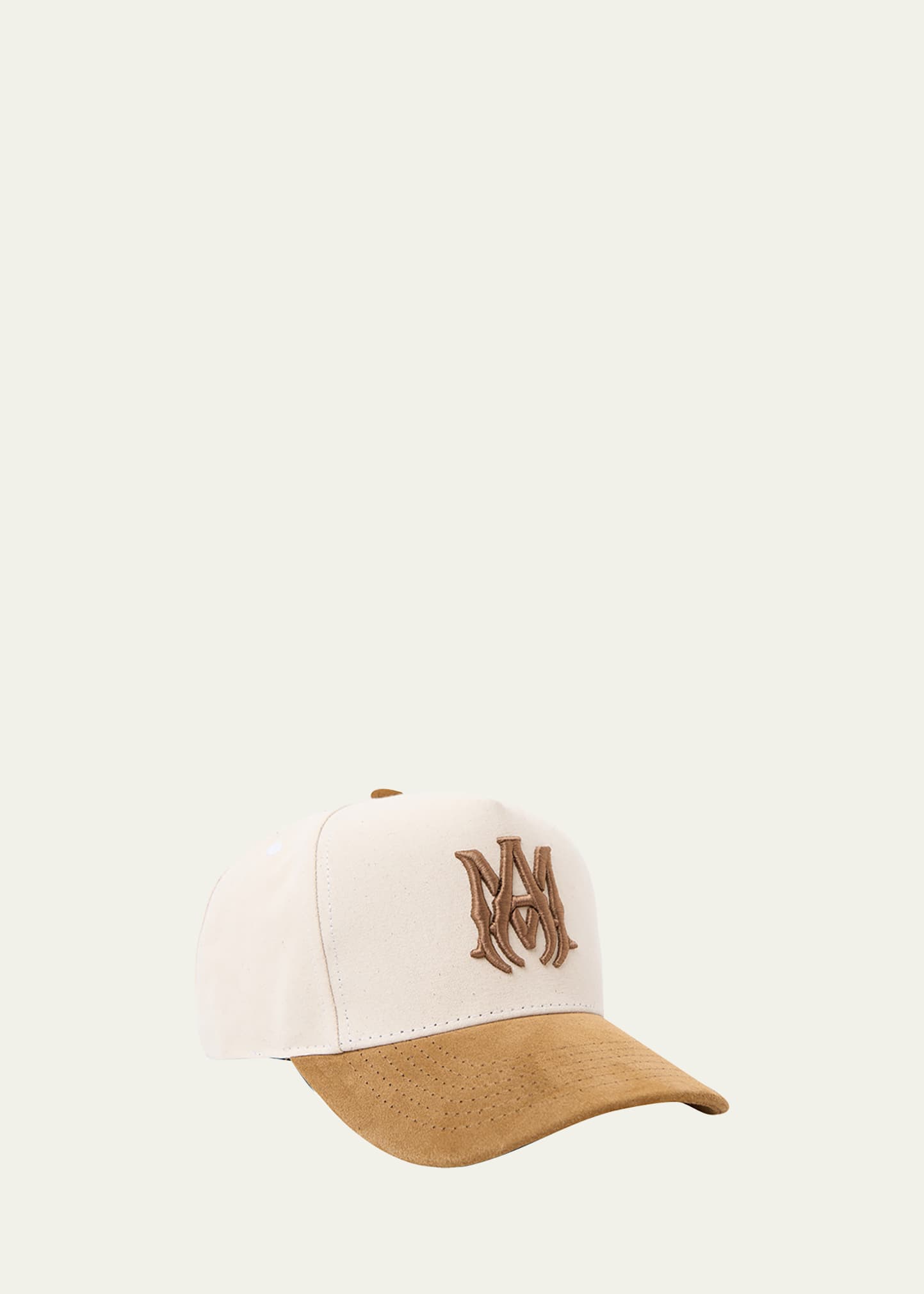 Men's Bicolor Canvas-Suede Baseball Hat