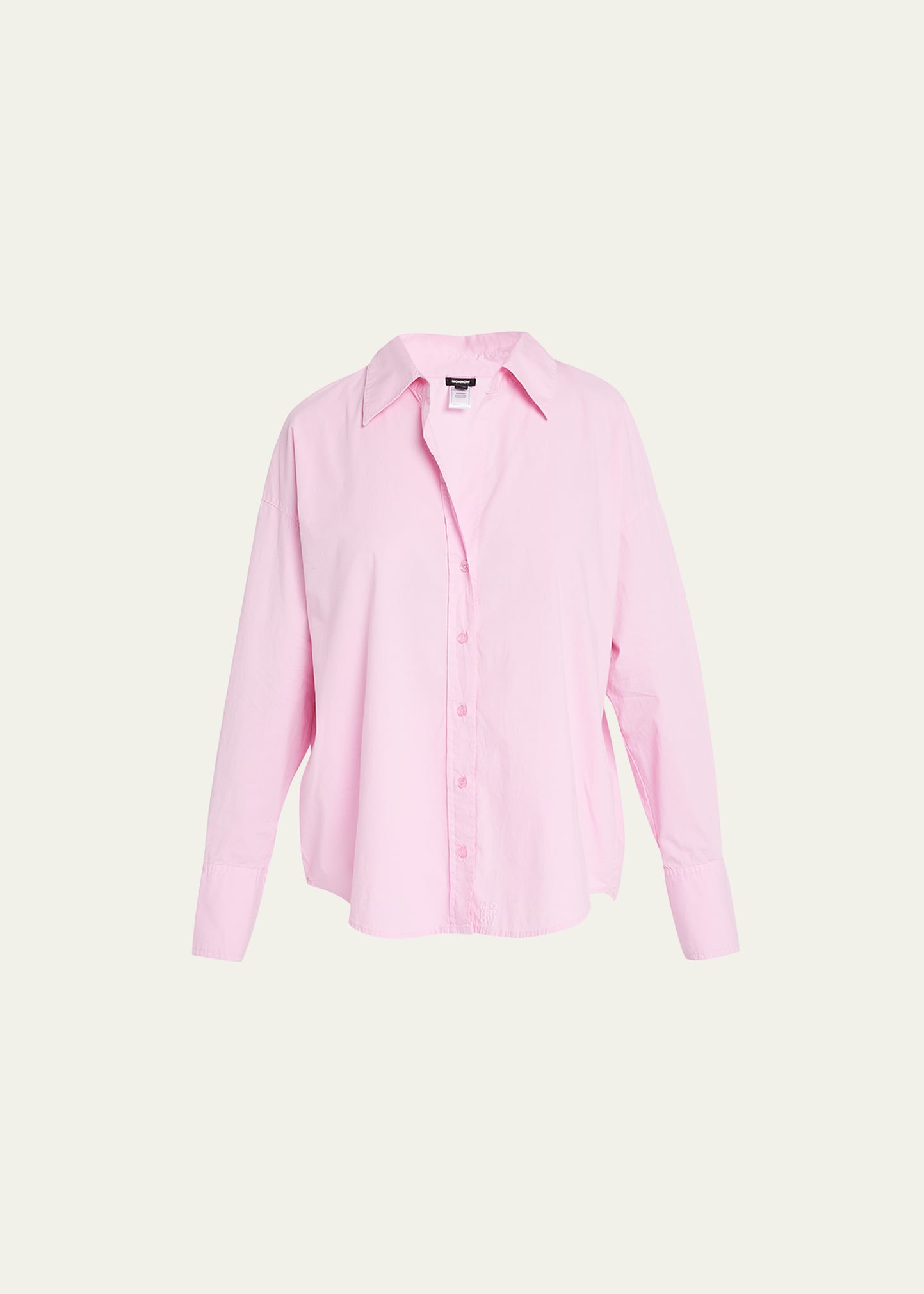 Monrow Stretch Poplin Striped Shirt In Peony