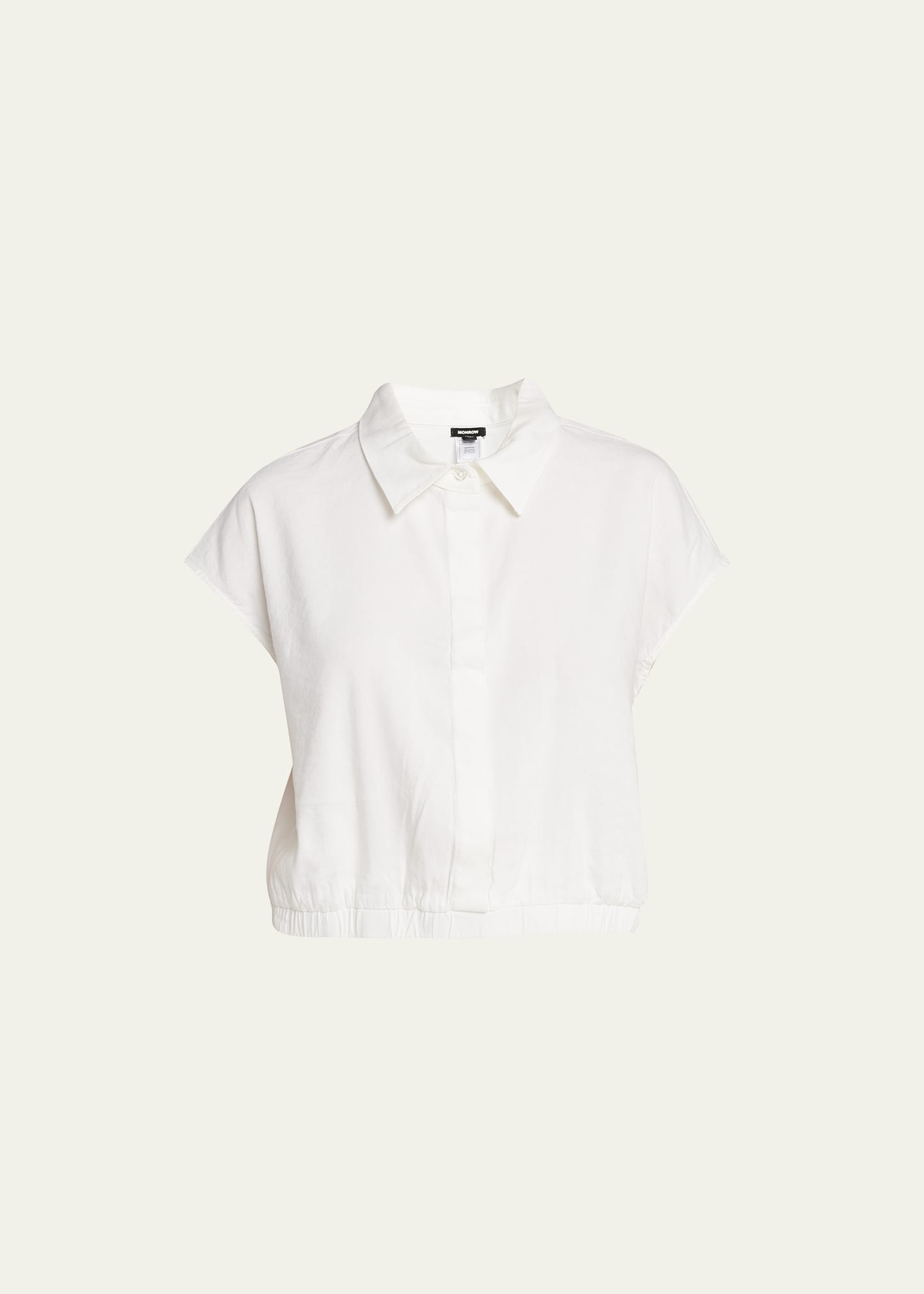Stretched Linen Short-Sleeve Shirt