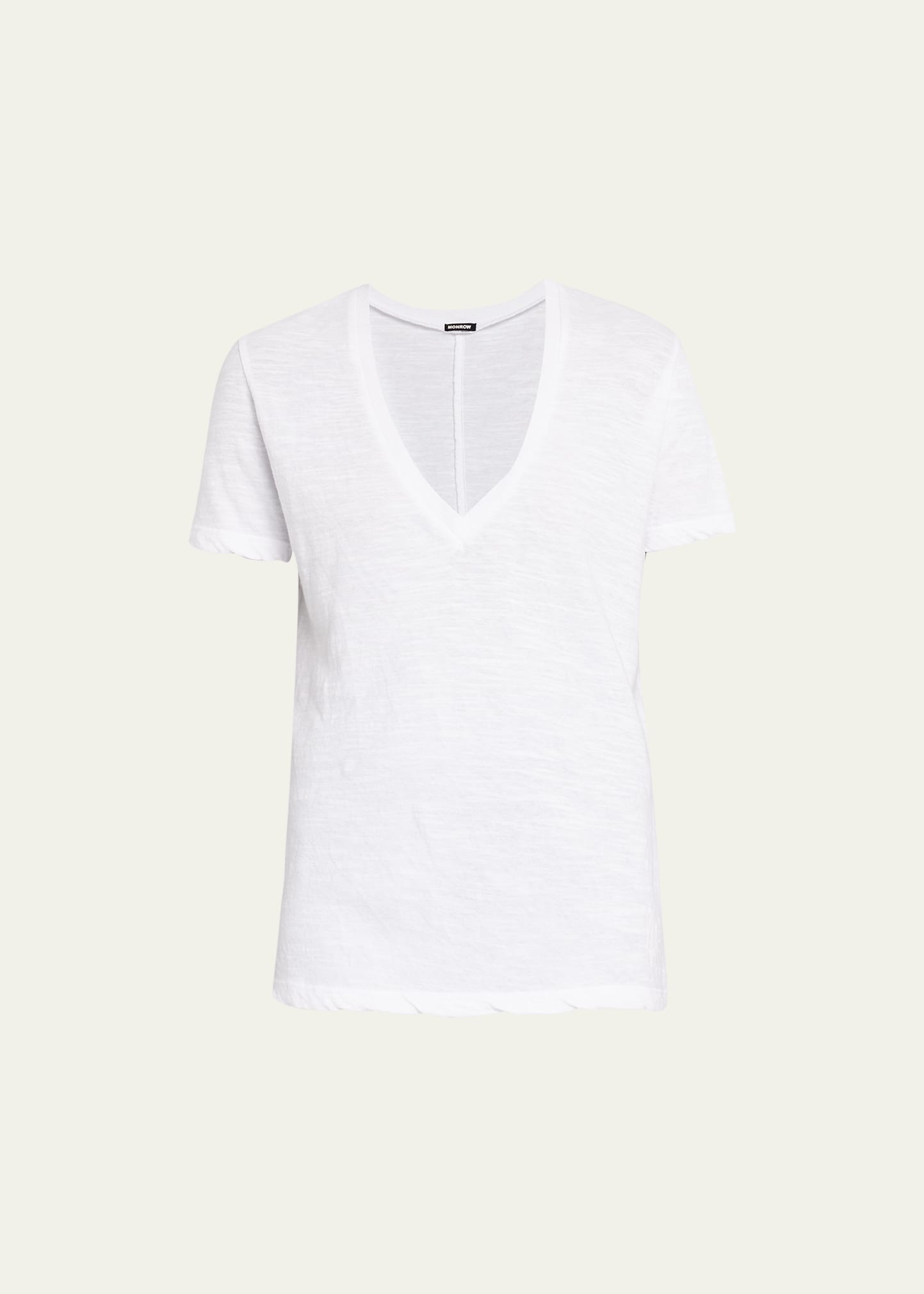 MONROW TEXTURED TRI-BLEND RELAXED V-NECK TEE