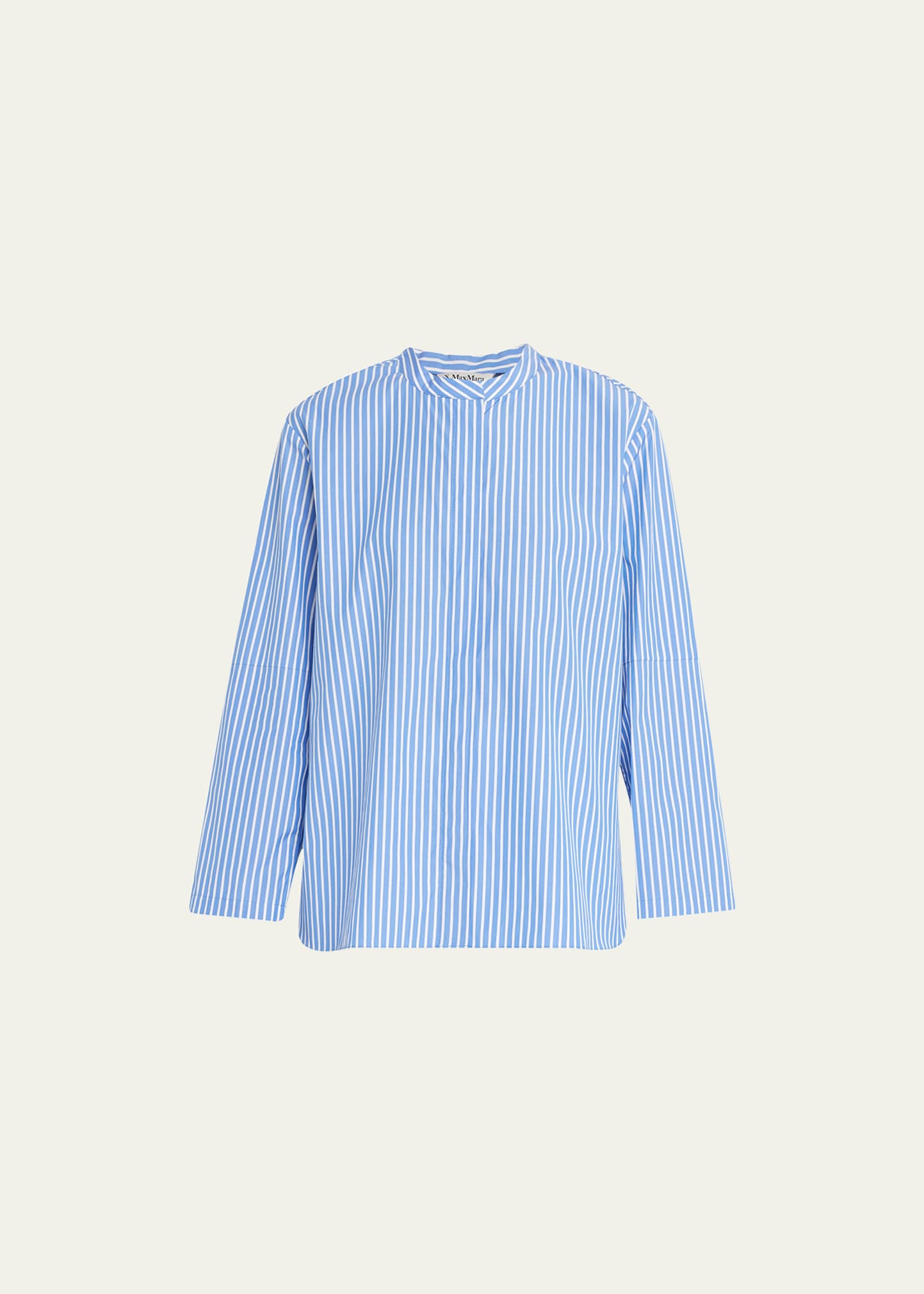 Shop Max Mara Linda Striped Button-front Shirt In Light Blue