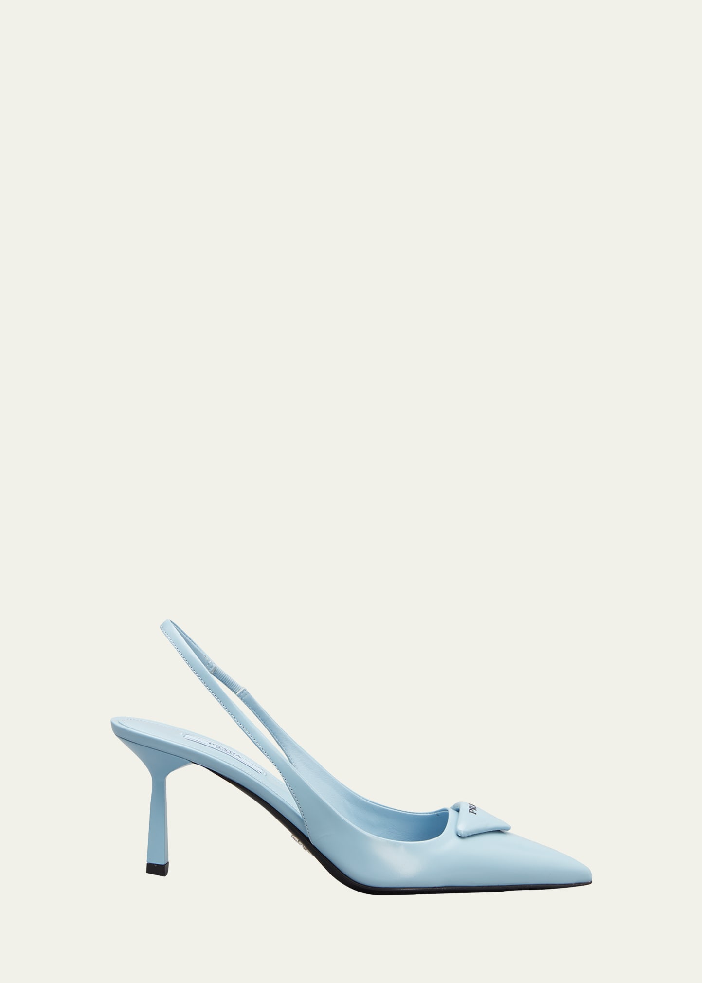 Prada Light Blue Leather Slingback Pumps In Celeste