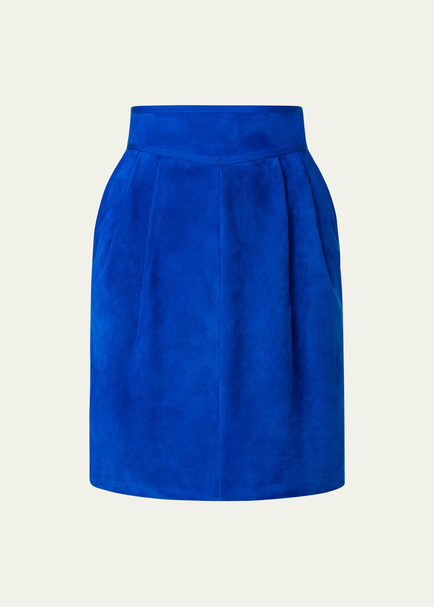 Akris Suede Pleated Short Skirt In Enzian