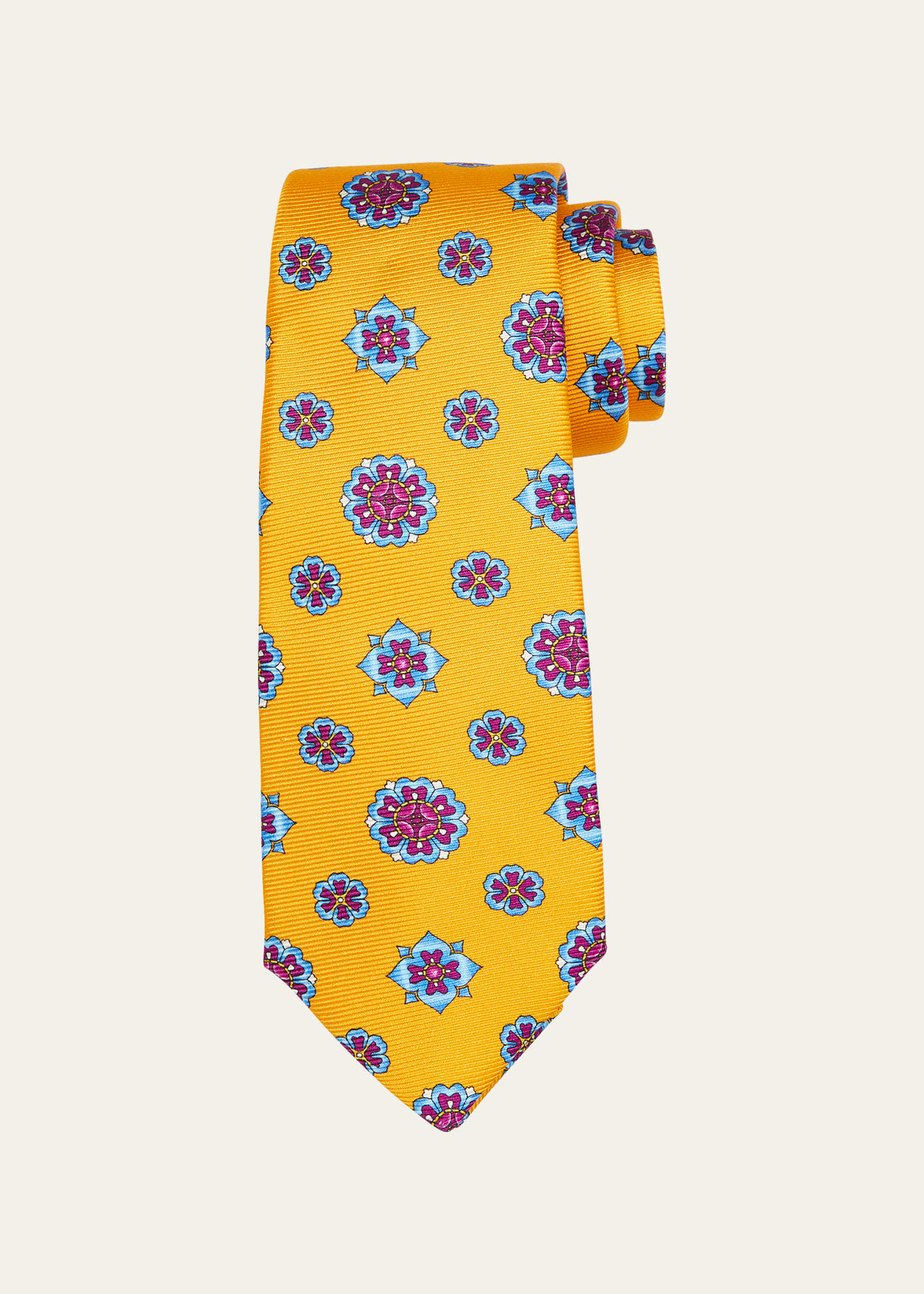 Men's Maxi-Medallion Print Silk Tie