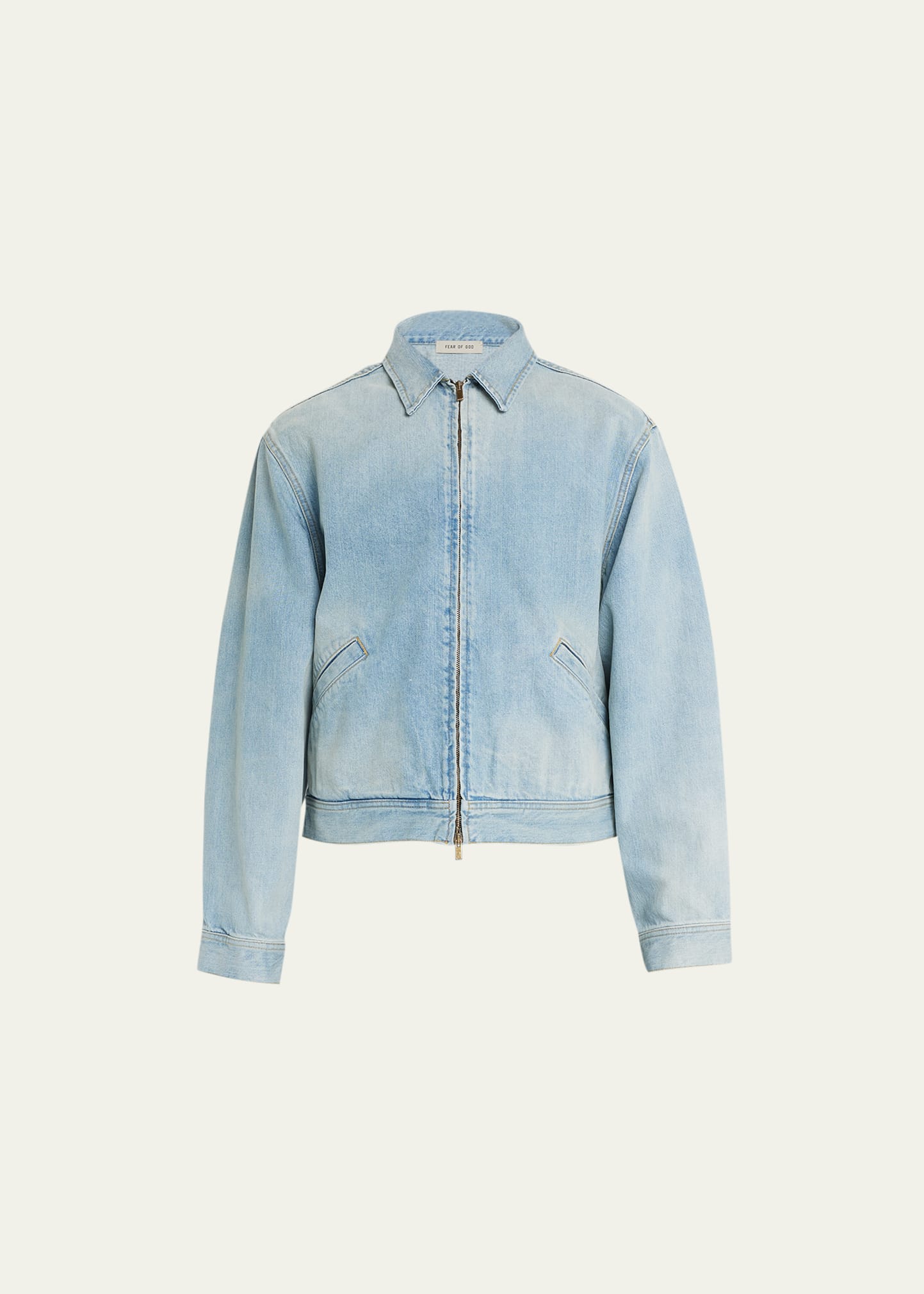 Fear of God Men's Faded Denim Blouson Jacket | Smart Closet