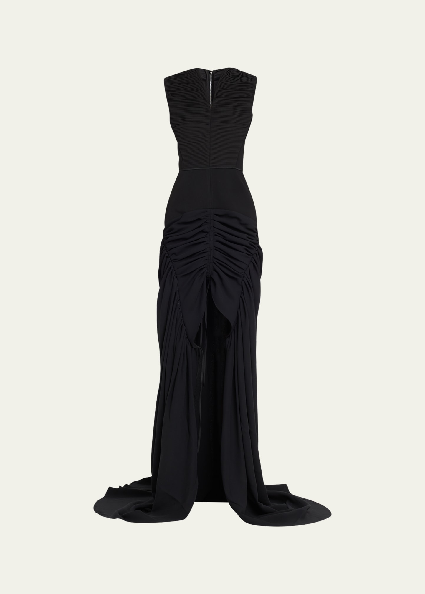 Maticevski Totem Ruched Gown In Black