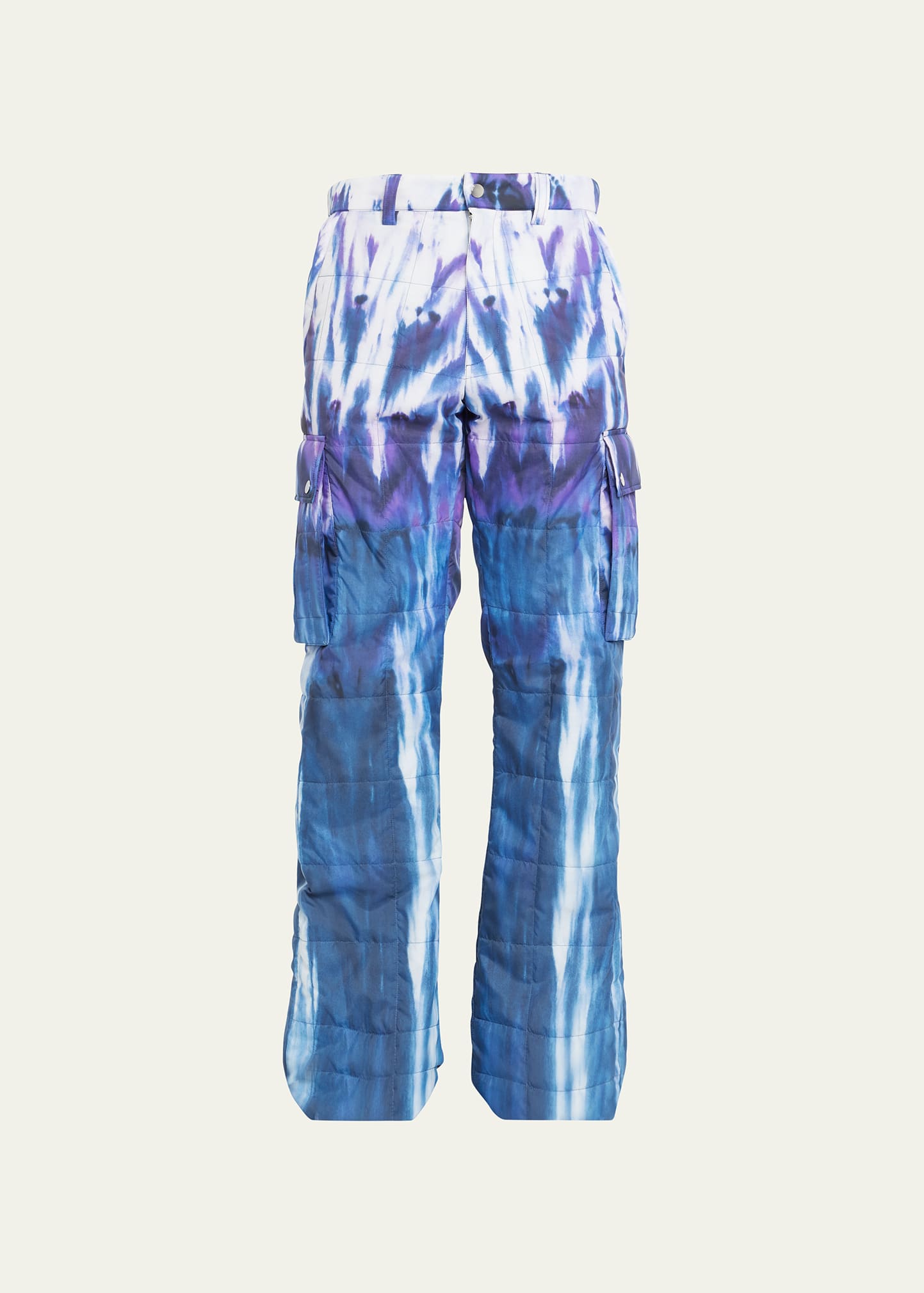 Men's Quilted Tie-Dye Nylon Cargo Pants