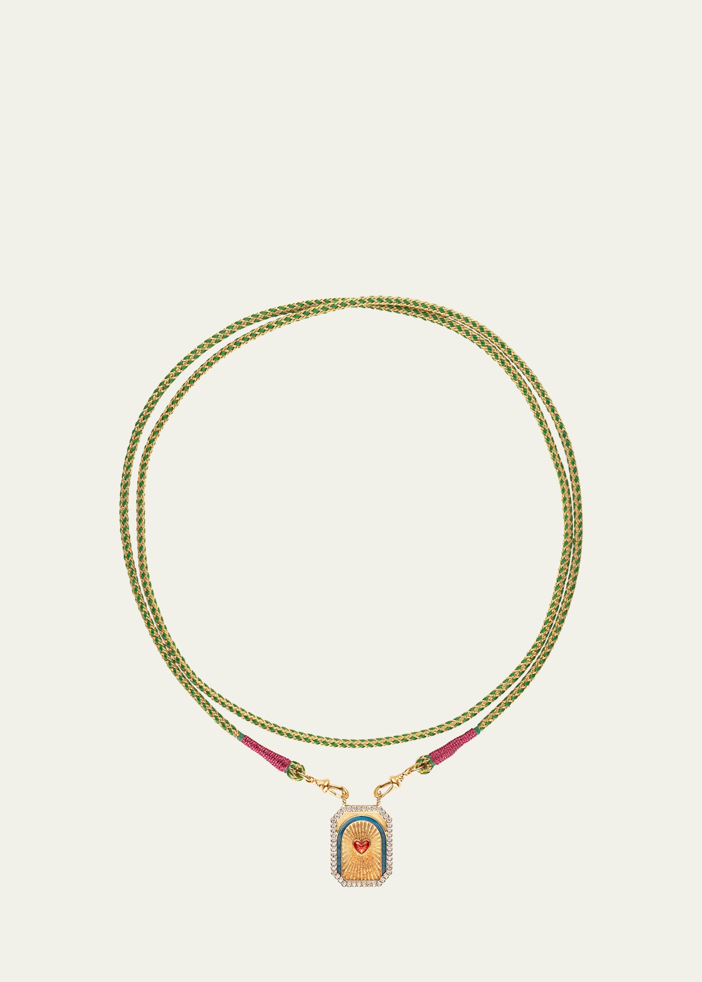 Marie Lichtenberg 18k Yellow Gold Heart Cord Wrap Necklace