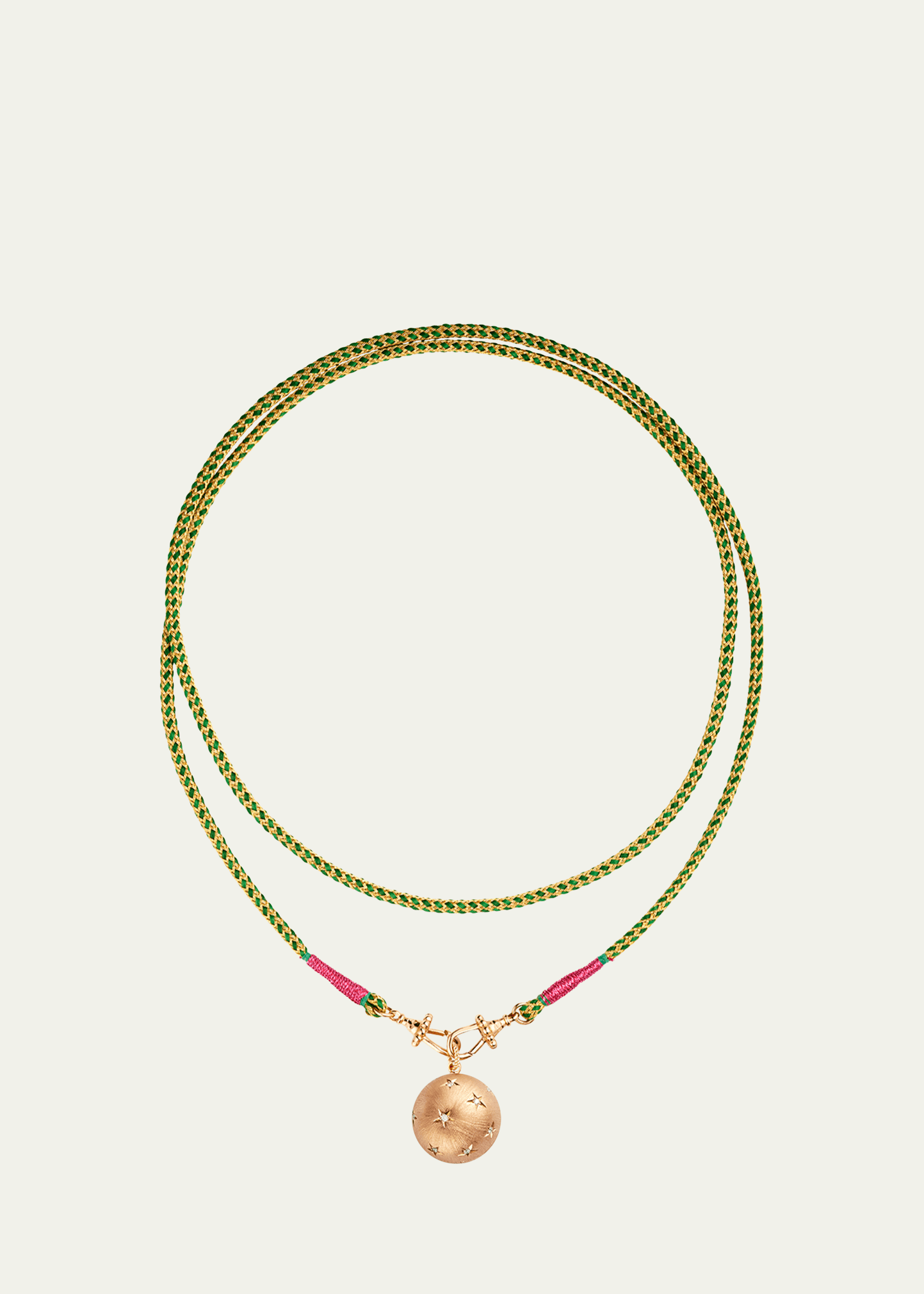 Marie Lichtenberg 18k Rose Gold Heartbeat Orb Cord Wrap Necklace