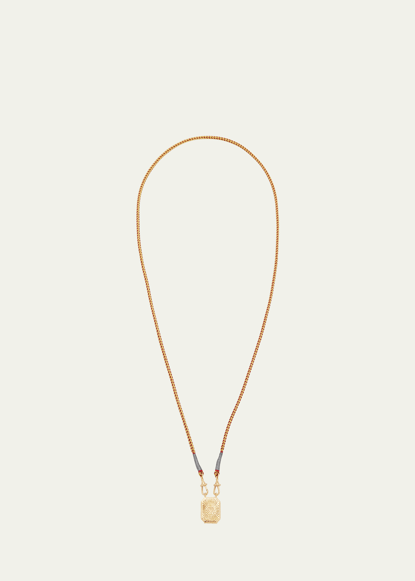 18k Yellow Gold Pendant Wrap Cord Necklace